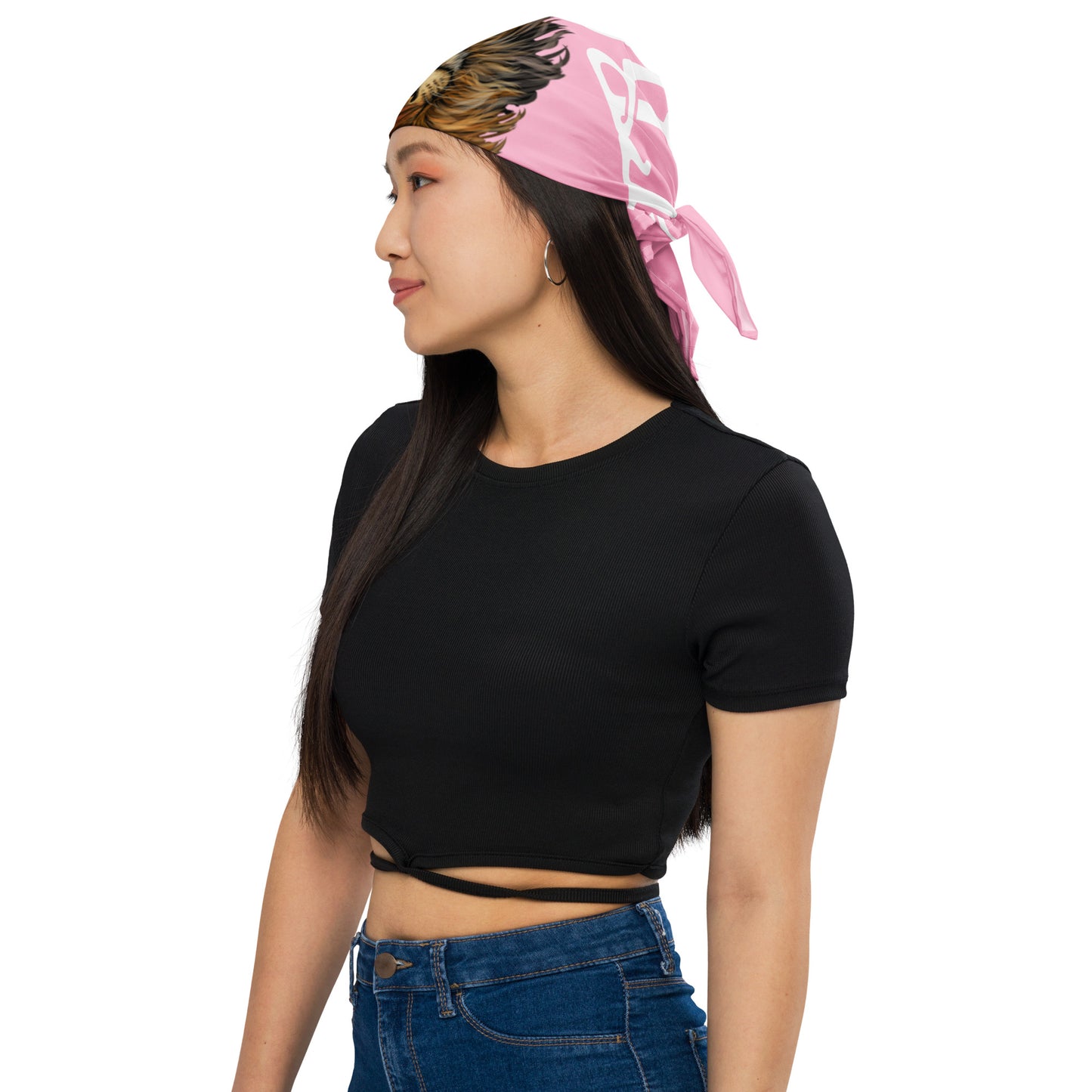 “I’AM STRONG!”Cotton Candy All-Over Print Bandana W/White Font