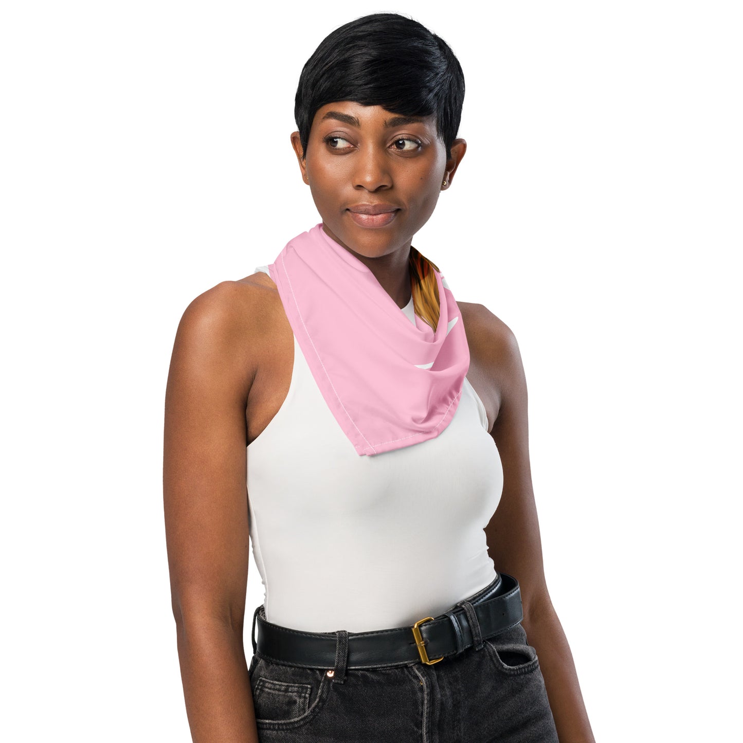 “I’AM STRONG!”Cotton Candy All-Over Print Bandana W/White Font