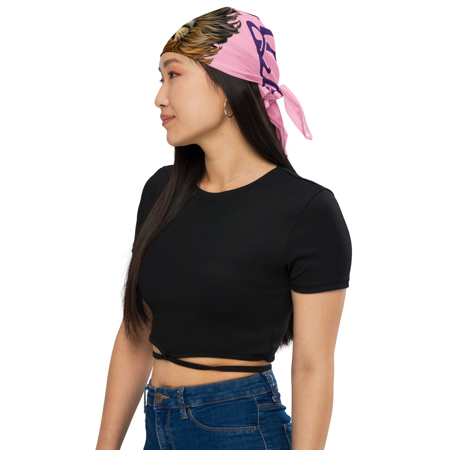 “I’AM STRONG!” Cotton Candy All-Over Print Bandana W/Purple Font