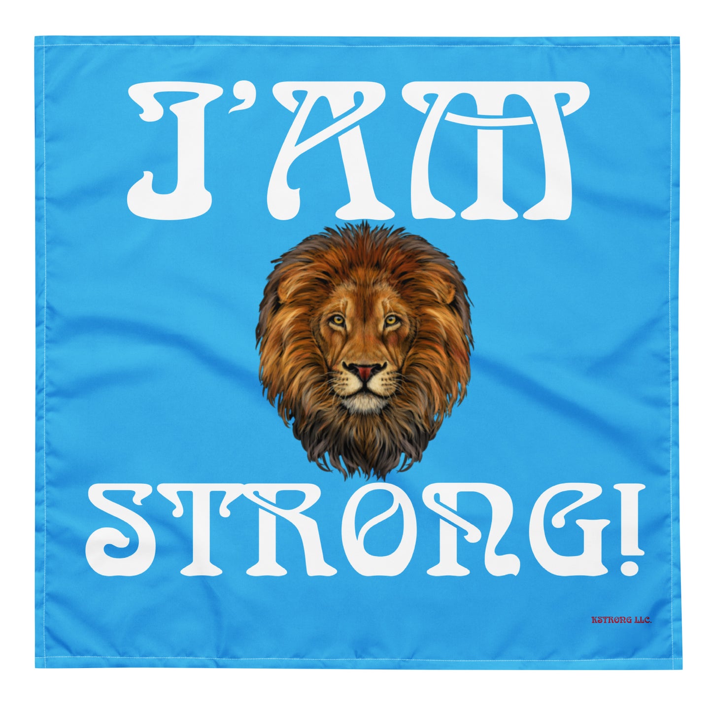 “I’AM STRONG!”SkyBlue All-Over Print Bandana W/White Font