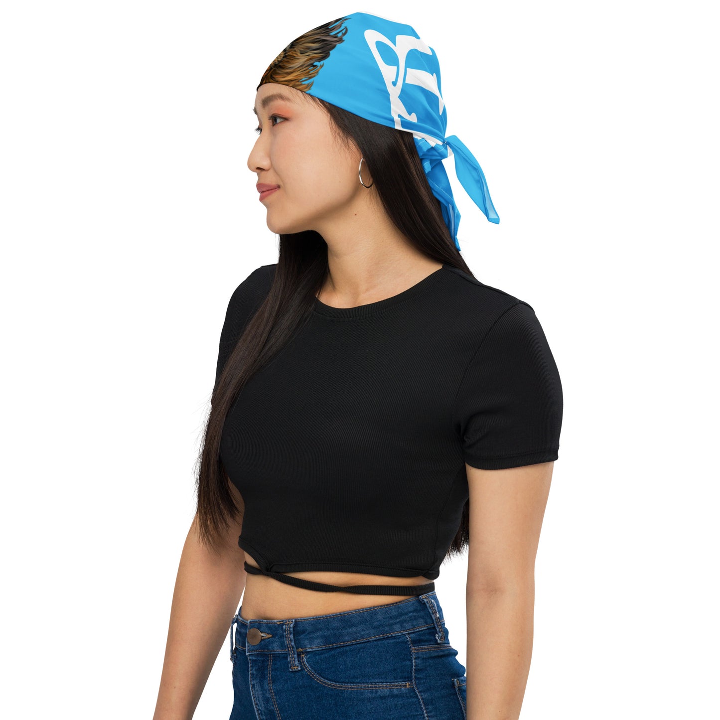 “I’AM STRONG!”SkyBlue All-Over Print Bandana W/White Font