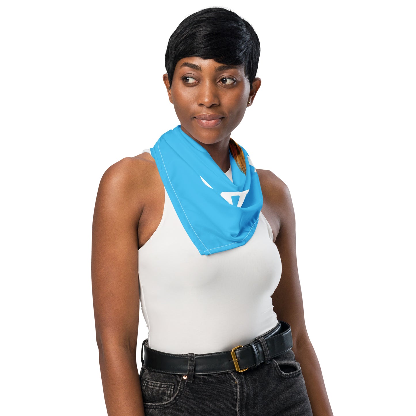 “I’AM STRONG!”SkyBlue All-Over Print Bandana W/White Font