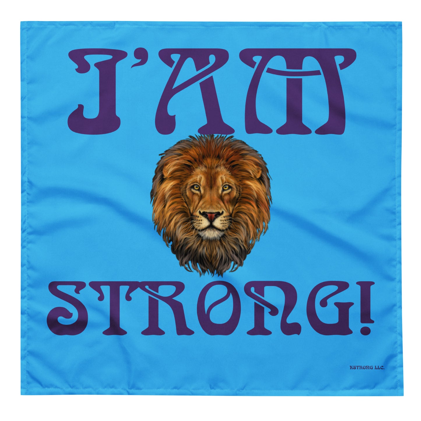 “I’AM STRONG!”SkyBlue All-Over Print Bandana W/Purple Font