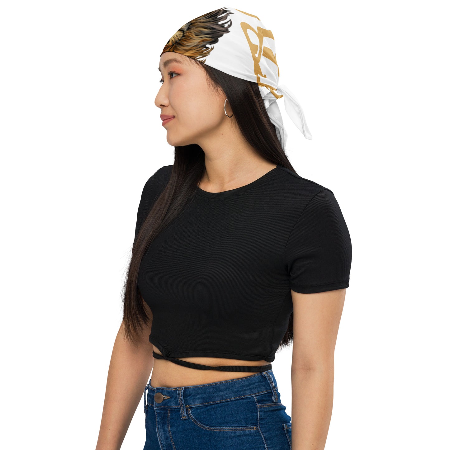 “I’AM STRONG!”White All-Over Print Bandana W/Fawn Font