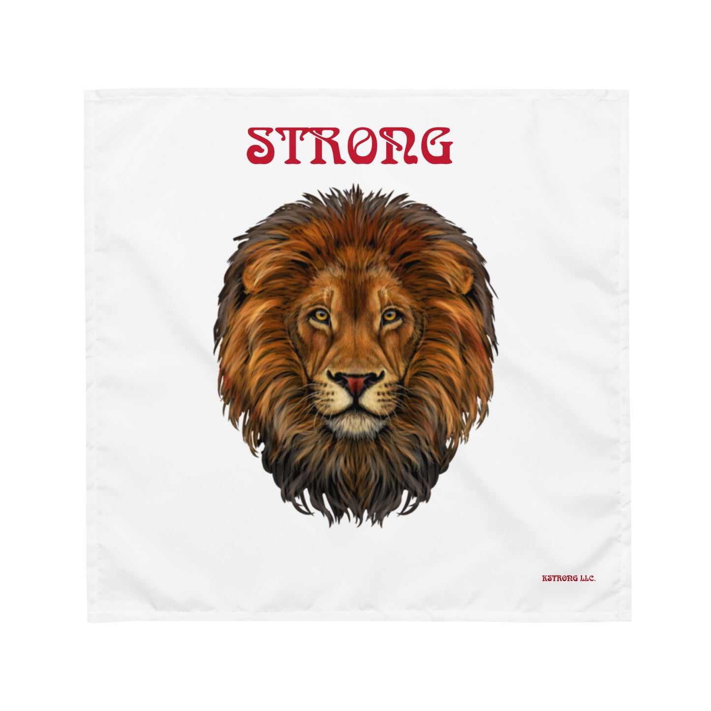 “STRONG” White All-Over Print Bandana W/Red Font