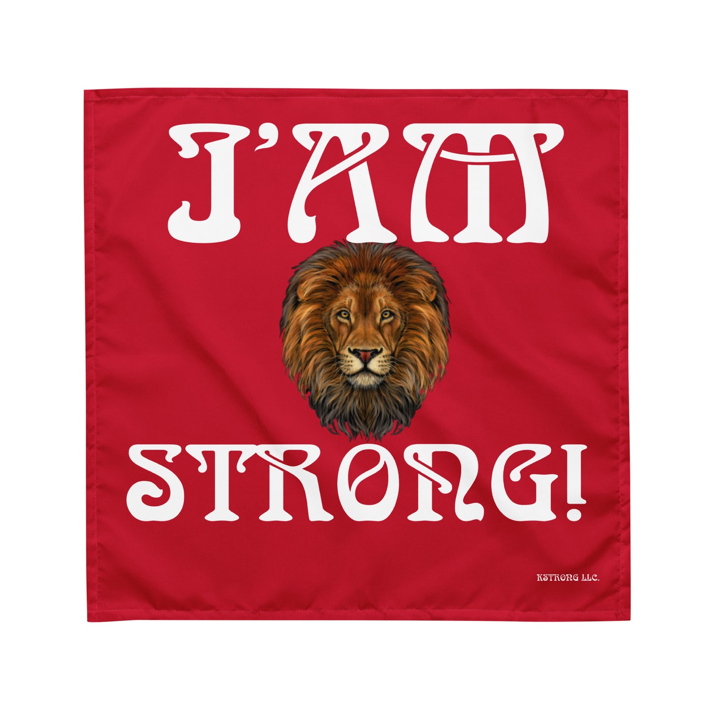 “I’AM STRONG!” Red All-Over Print Bandana W/White Font