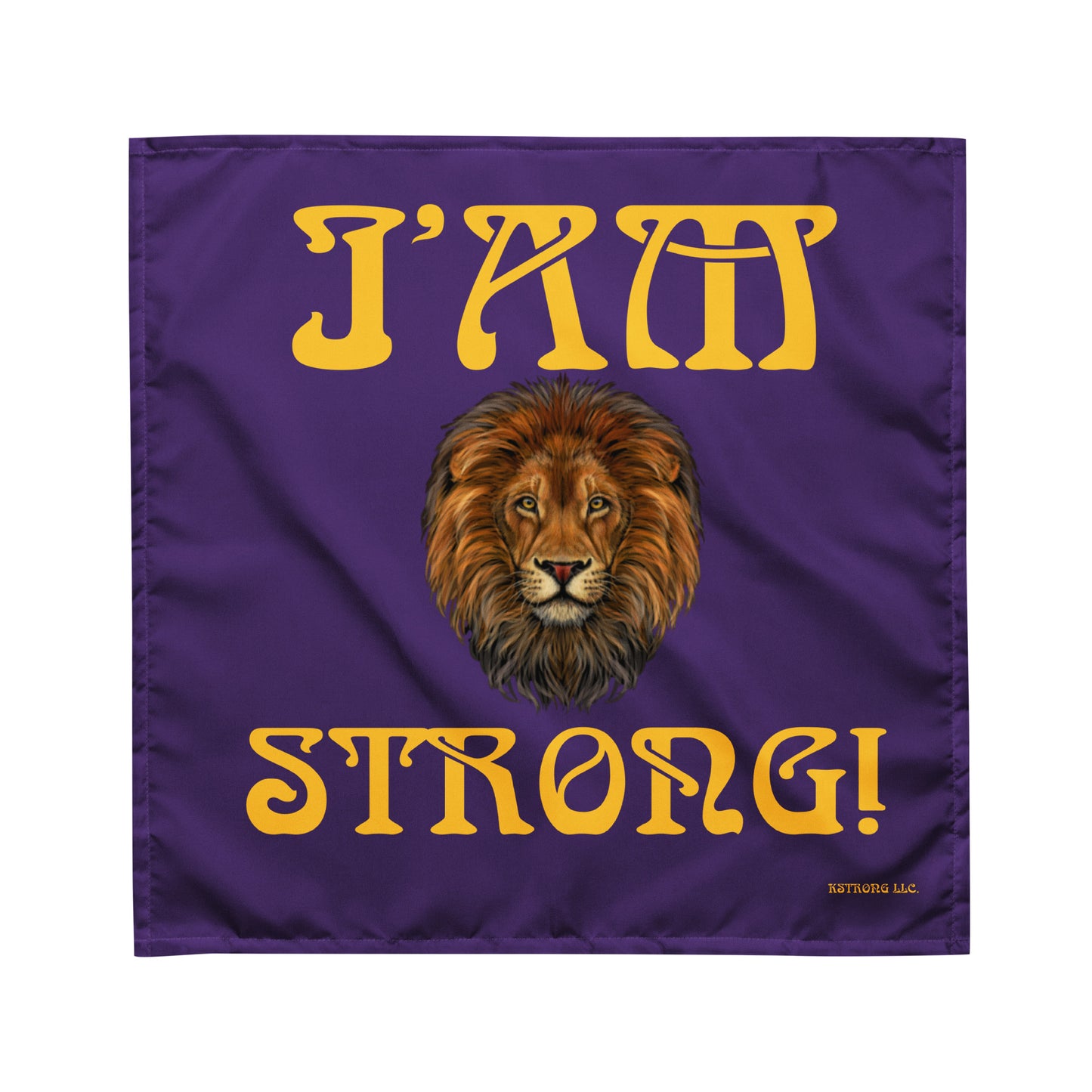 “I’AM STRONG!” Purple All-Over Print Bandana W/Yellow Font