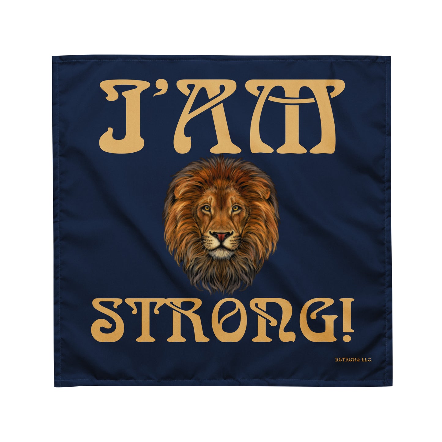 “I’AM STRONG!”Navy All-Over Print Bandana W/Fawn Font