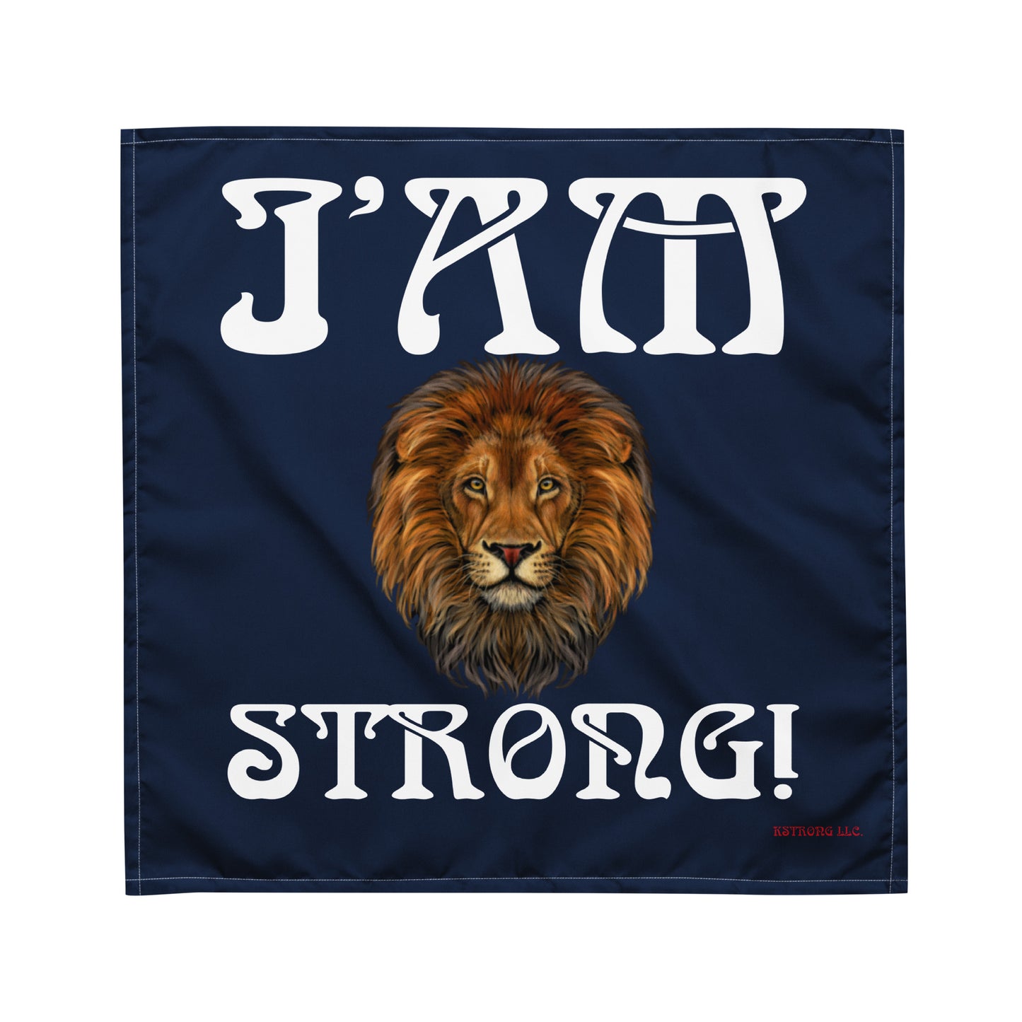 “I’AM STRONG!”Navy All-Over Print Bandana W/White Font