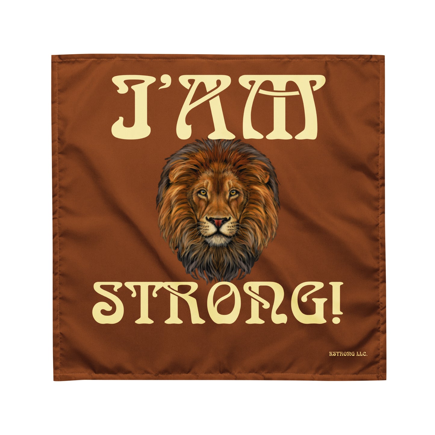 “I’AM STRONG!”Brown All-Over Print Bandana W/Banana Font