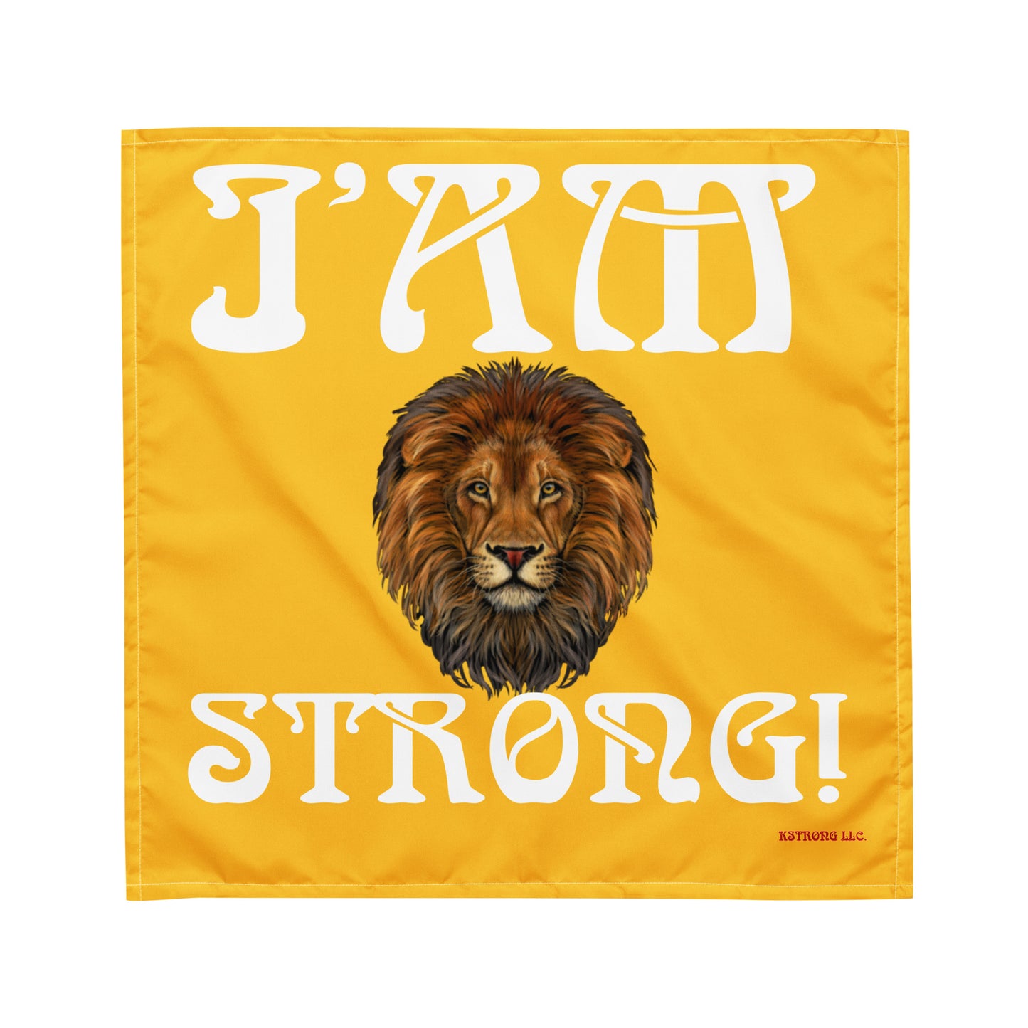 “I’AM STRONG!”Yellow All-Over Print Bandana W/White Font