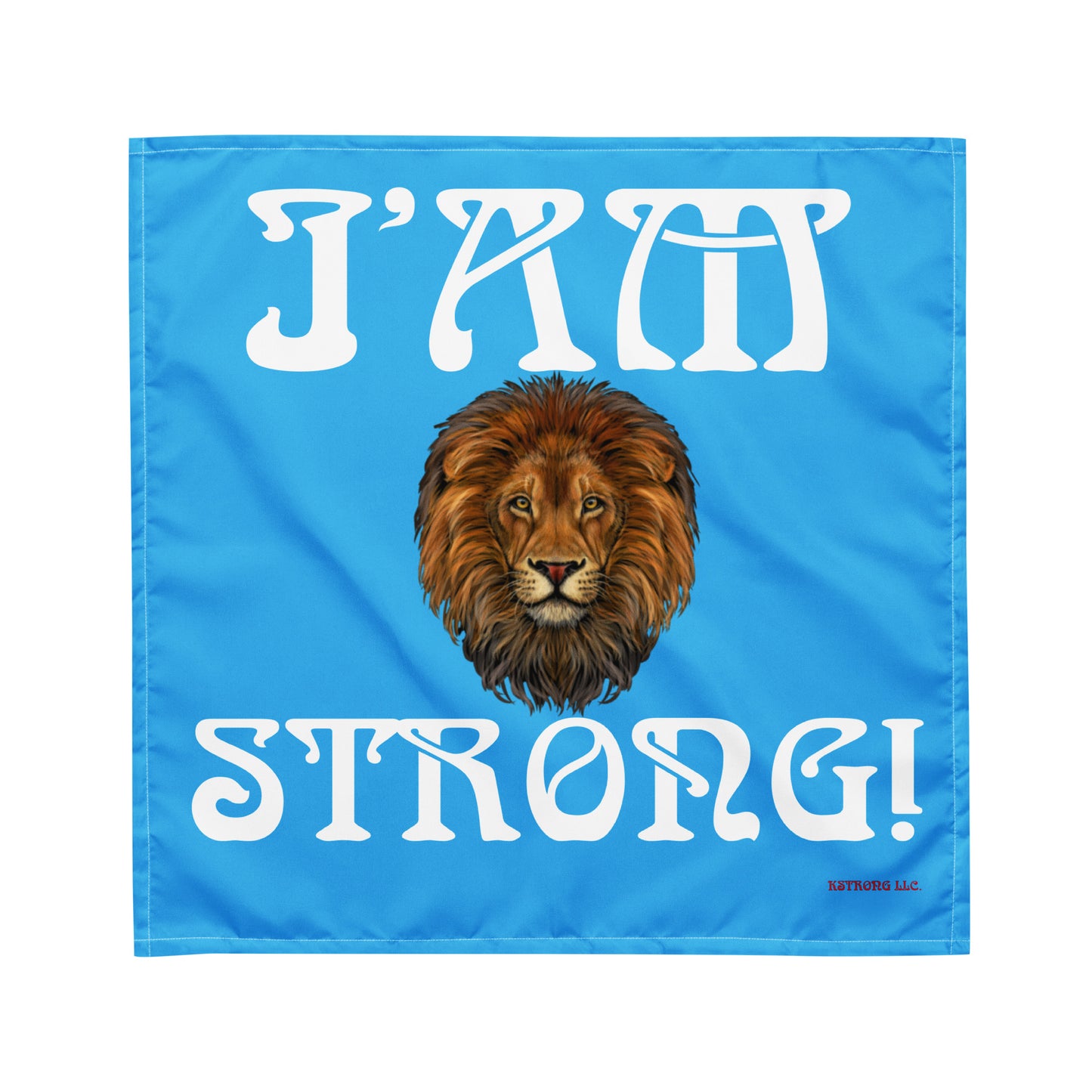 “I’AM STRONG!”SkyBlue All-Over Print Bandana W/White Font