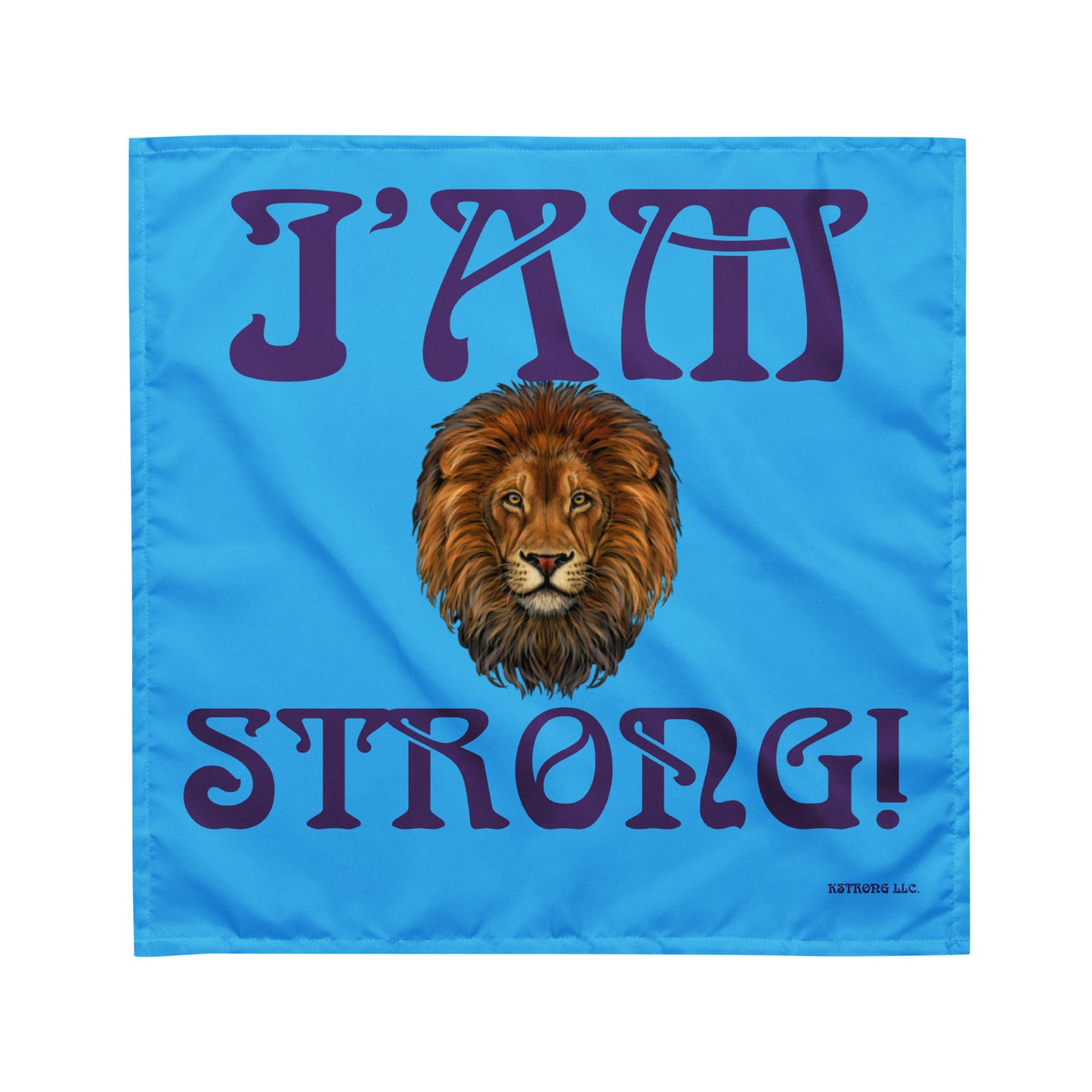 “I’AM STRONG!”SkyBlue All-Over Print Bandana W/Purple Font
