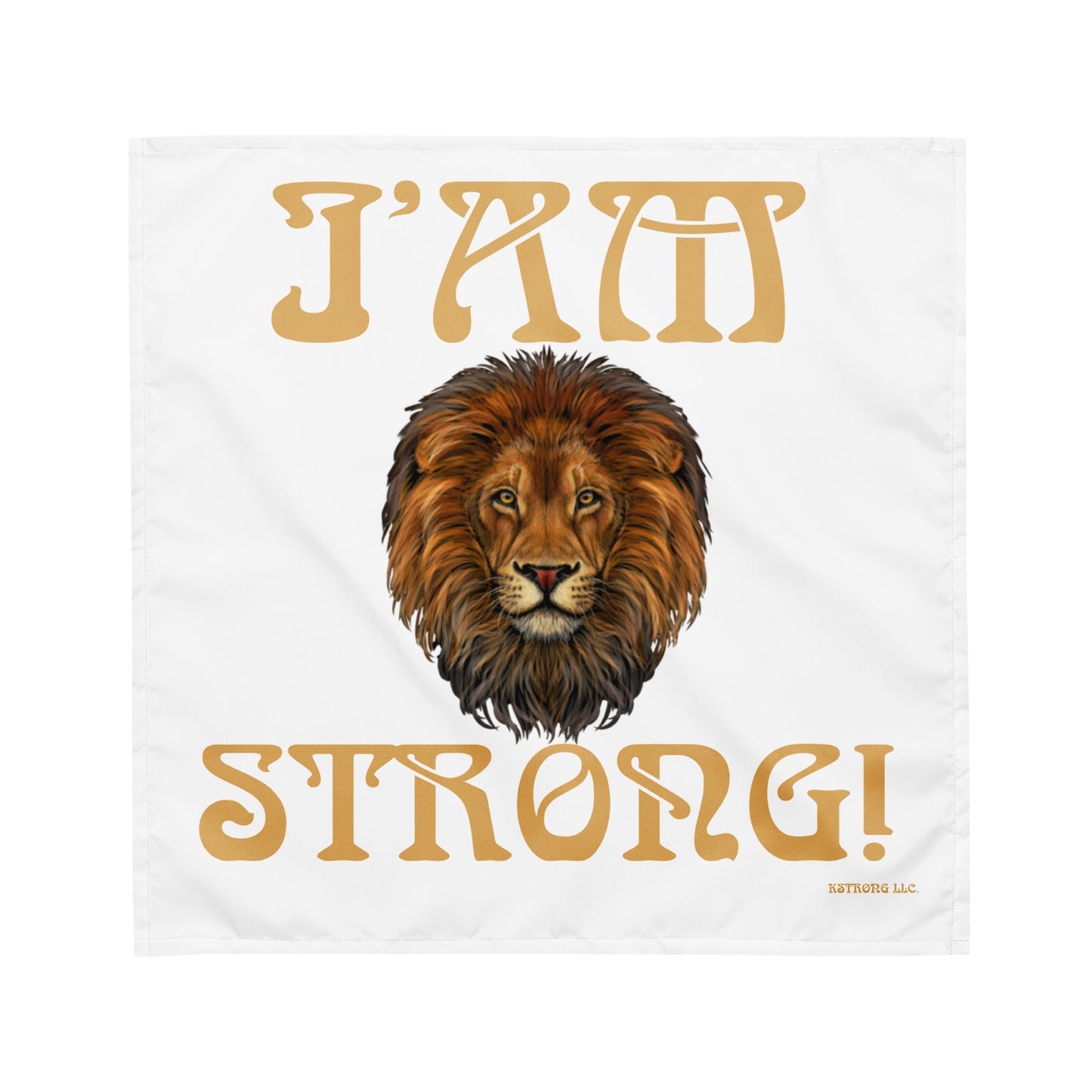 “I’AM STRONG!”White All-Over Print Bandana W/Fawn Font