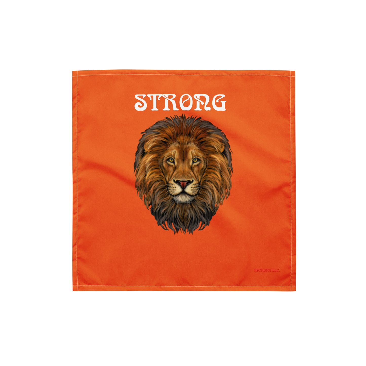 “STRONG” Orange All-Over Print Bandana W/White Font