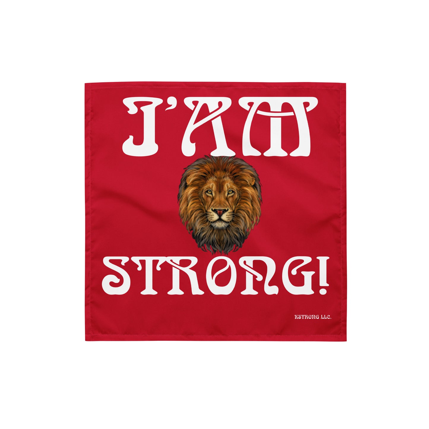 “I’AM STRONG!” Red All-Over Print Bandana W/White Font