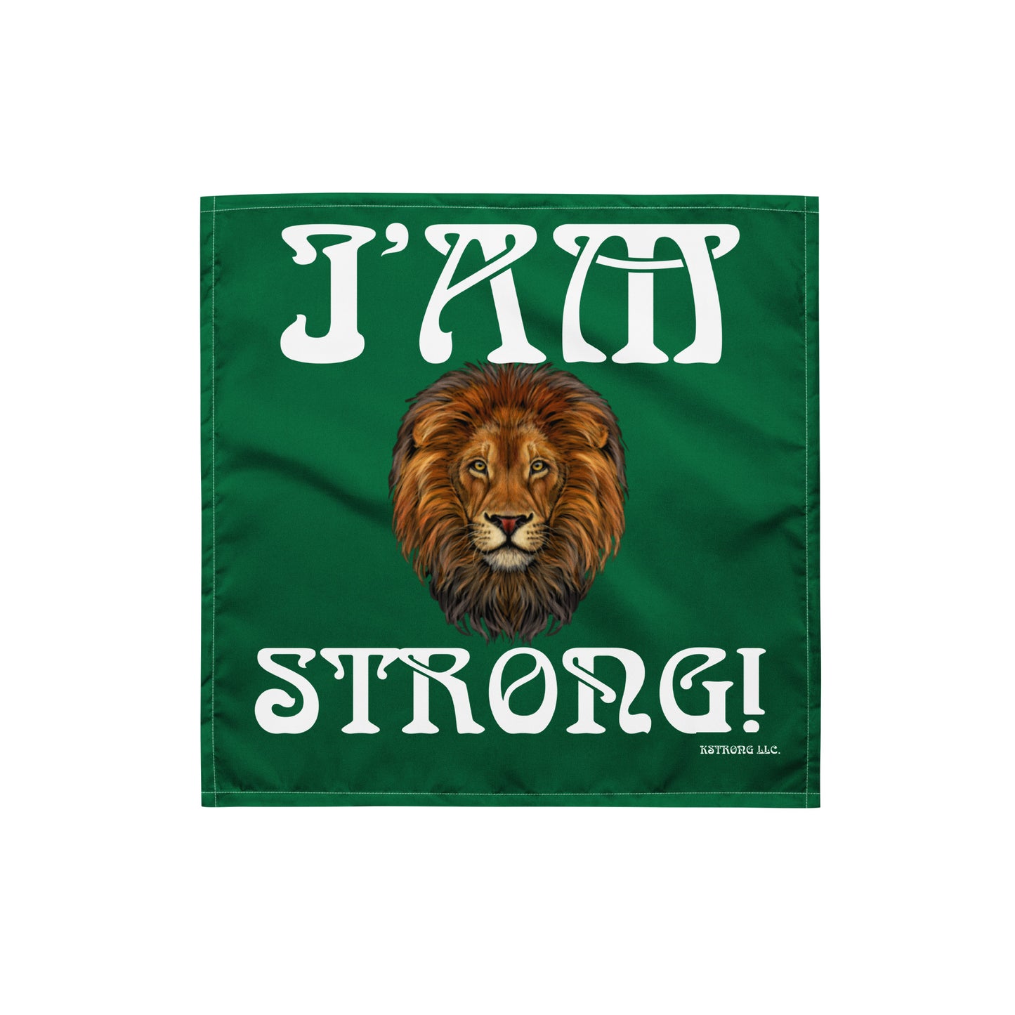 “I’AM STRONG!” Green All-Over Print Bandana W/White Font