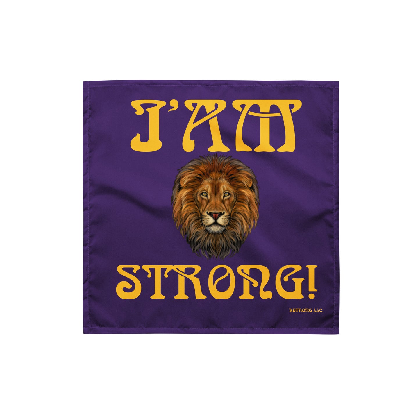 “I’AM STRONG!” Purple All-Over Print Bandana W/Yellow Font