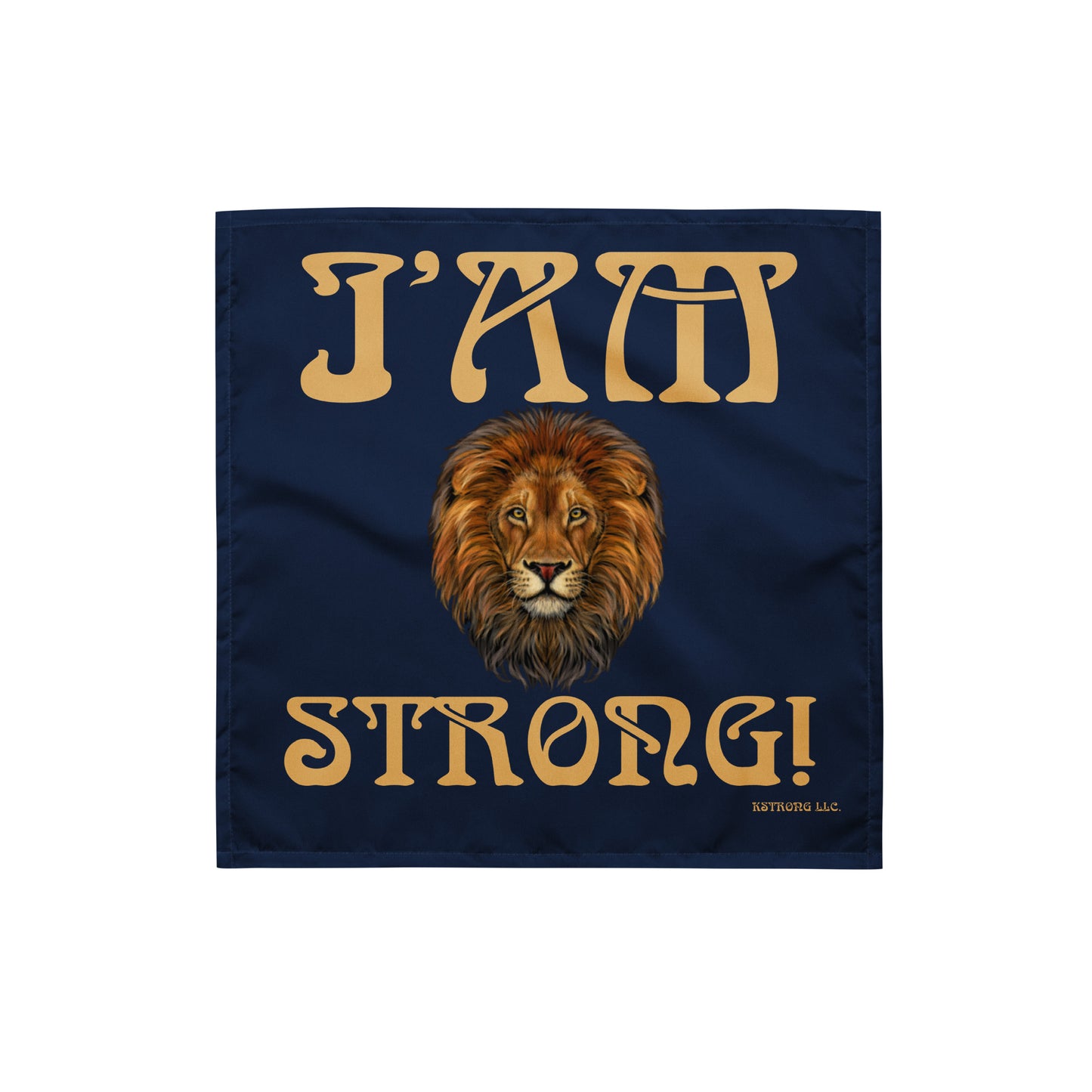 “I’AM STRONG!”Navy All-Over Print Bandana W/Fawn Font