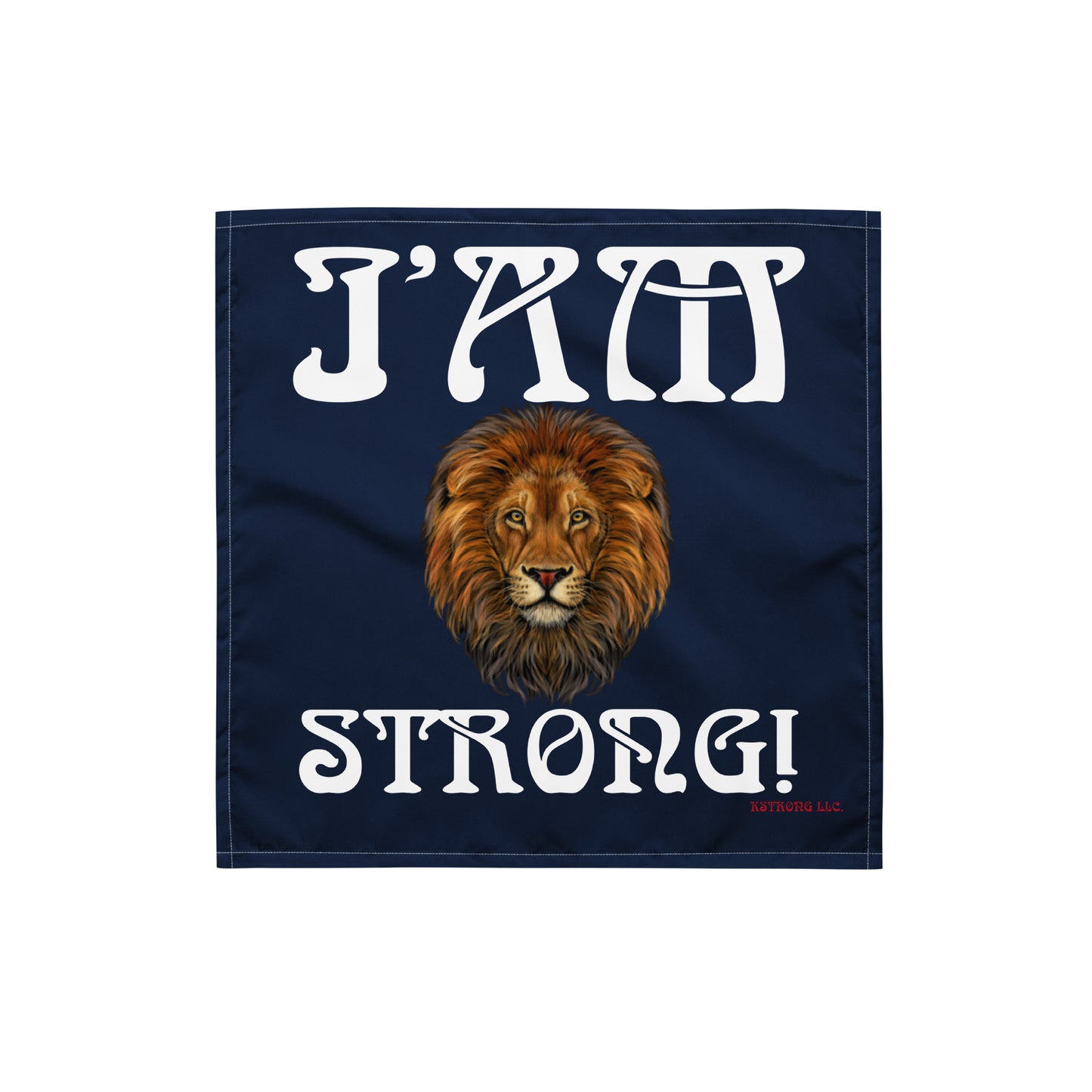 “I’AM STRONG!”Navy All-Over Print Bandana W/White Font