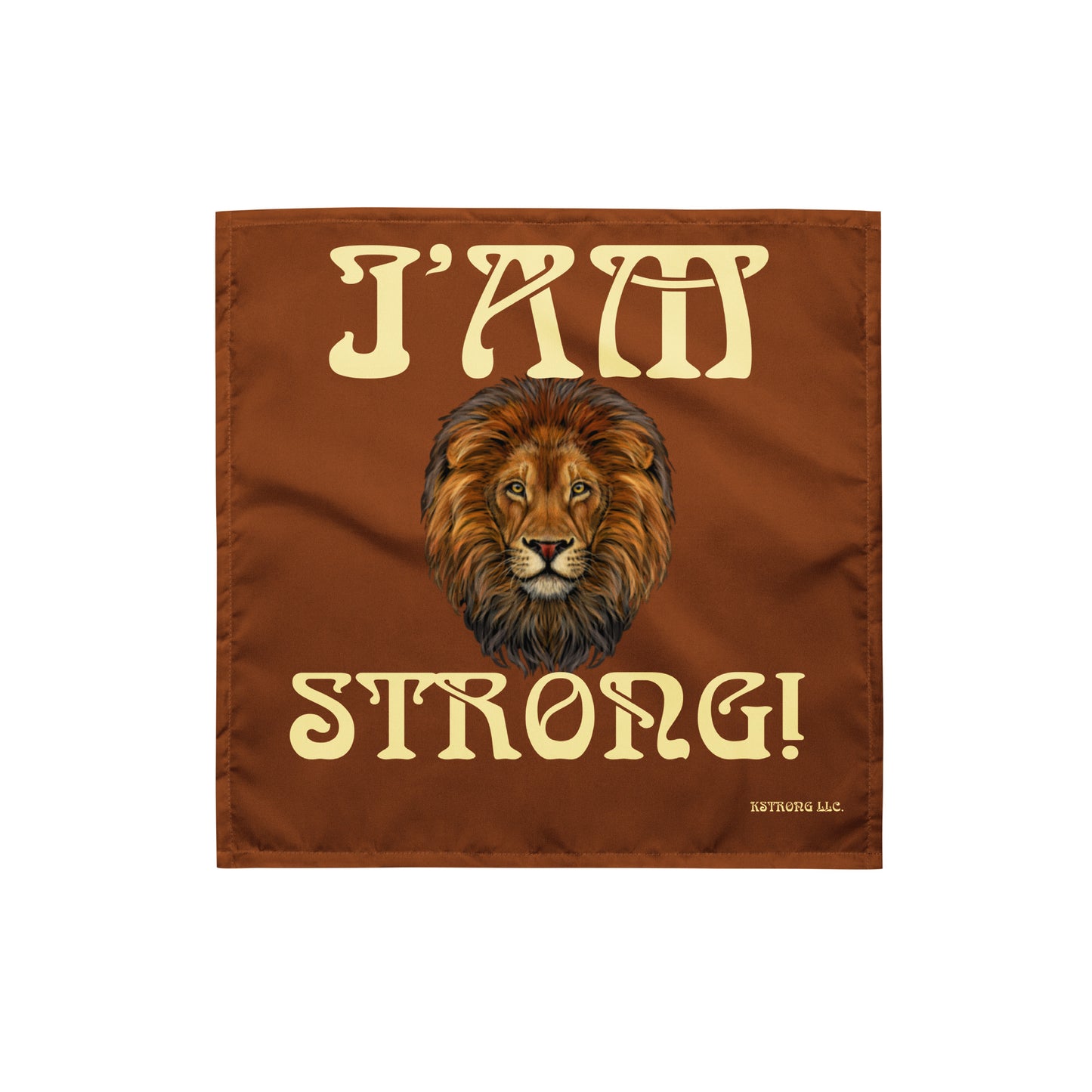 “I’AM STRONG!”Brown All-Over Print Bandana W/Banana Font
