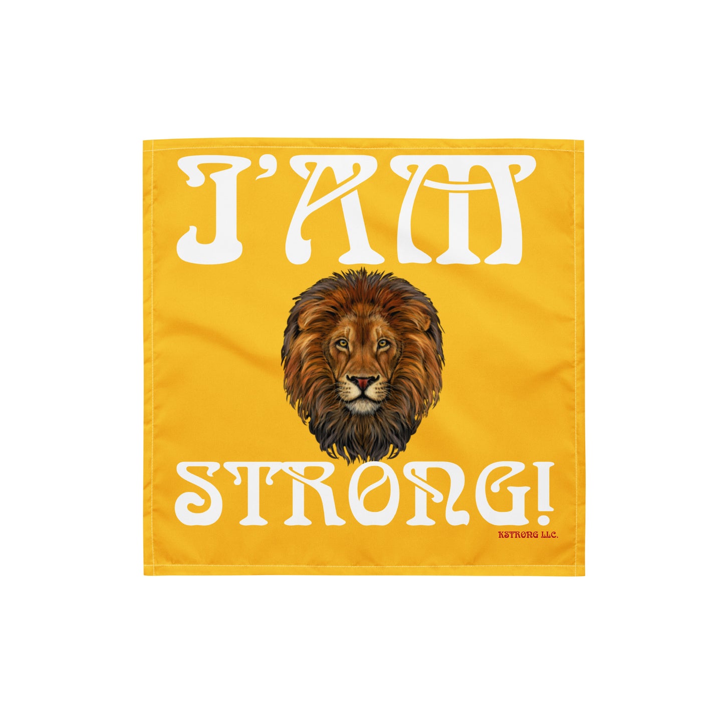 “I’AM STRONG!”Yellow All-Over Print Bandana W/White Font