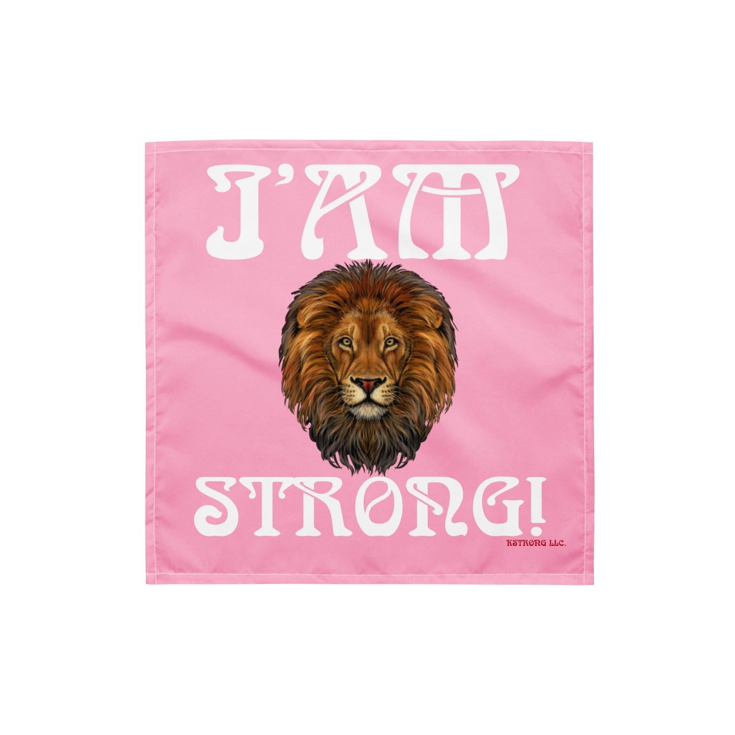 “I’AM STRONG!”Cotton Candy All-Over Print Bandana W/White Font