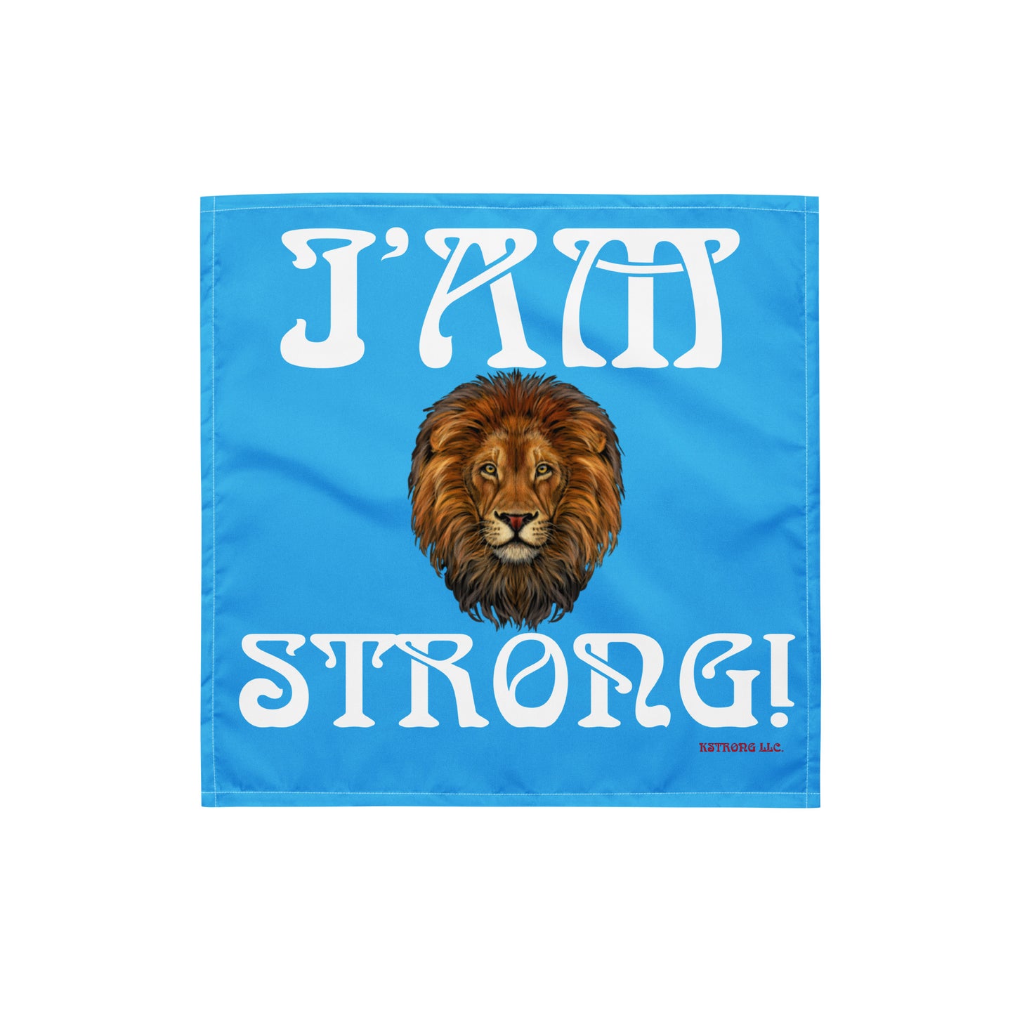 “I’AM STRONG!”SkyBlue All-Over Print Bandana W/White Font