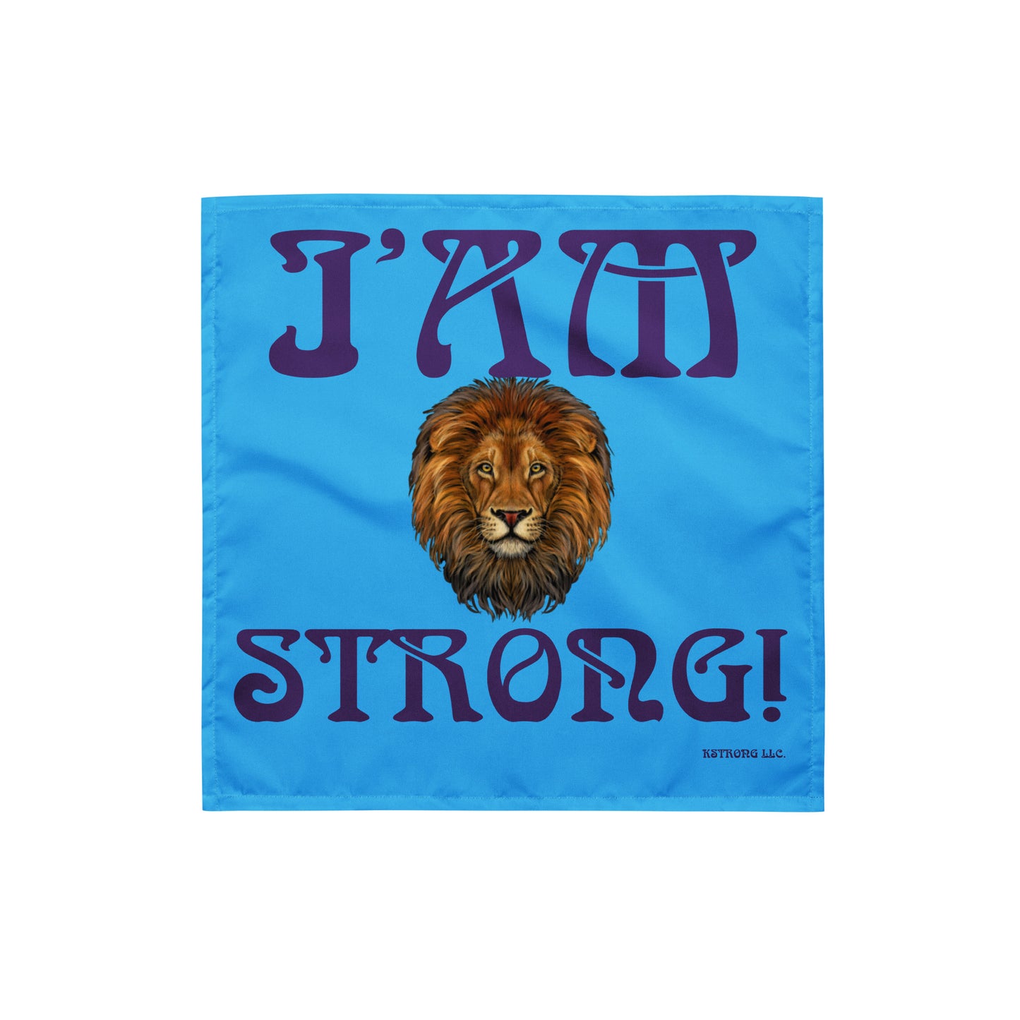 “I’AM STRONG!”SkyBlue All-Over Print Bandana W/Purple Font