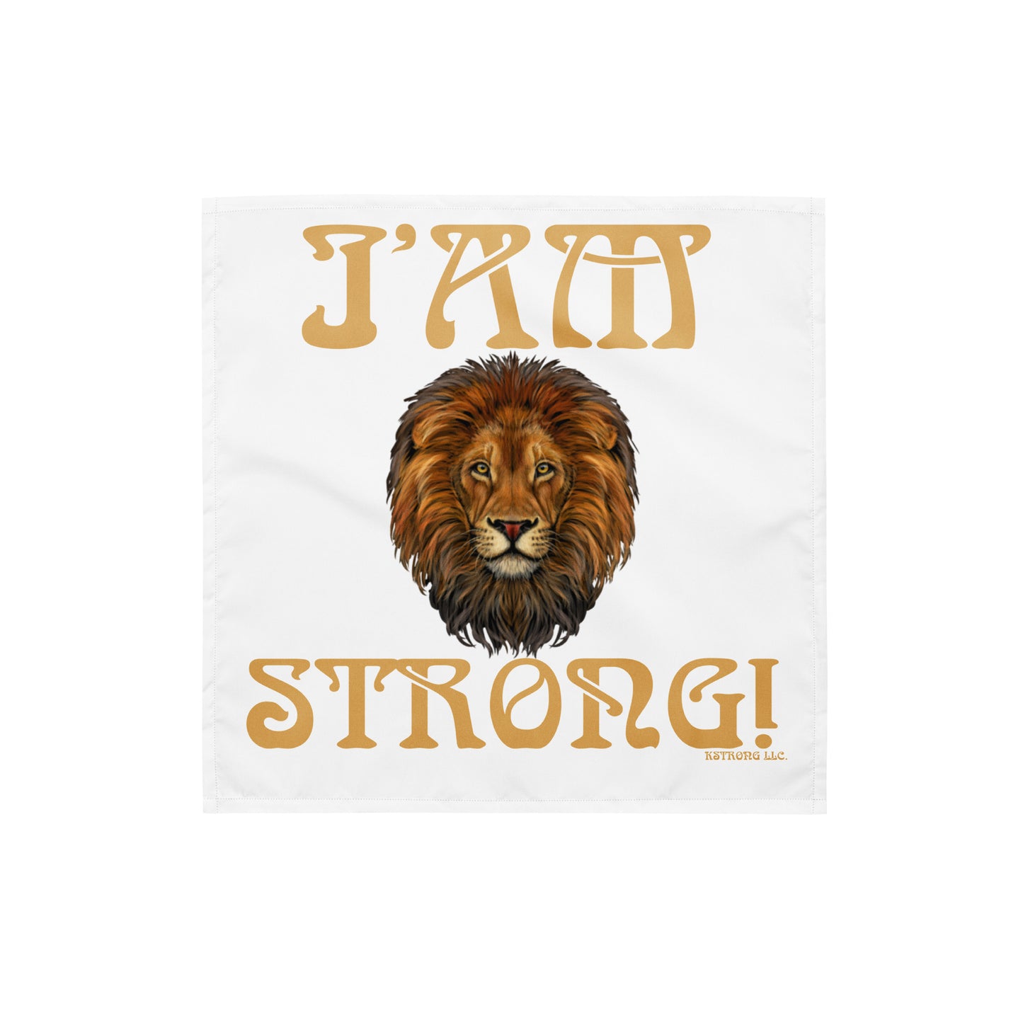 “I’AM STRONG!”White All-Over Print Bandana W/Fawn Font