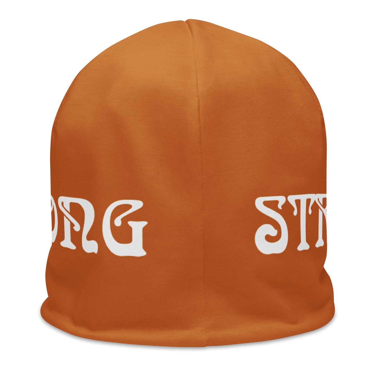 “STRONG”Bronze All-Over Print Beanie W/White Font
