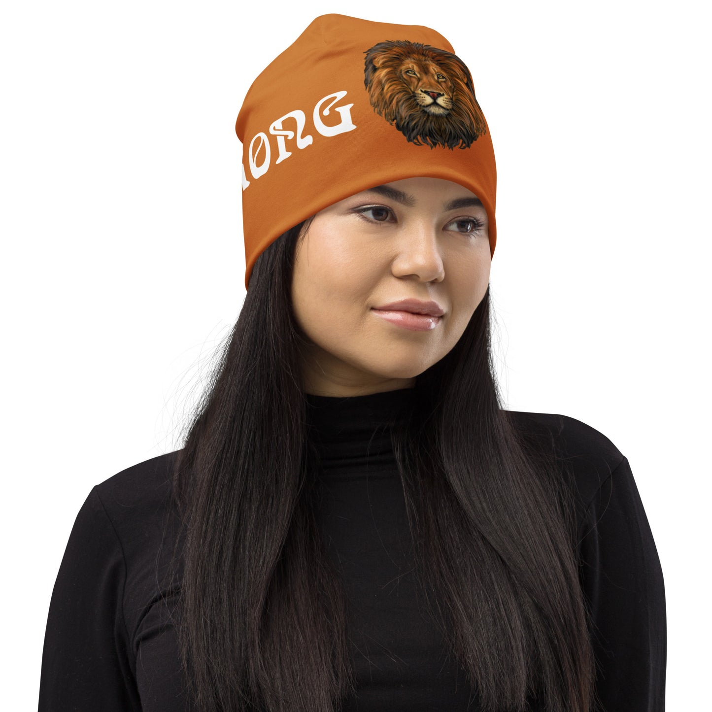 “STRONG”Bronze All-Over Print Beanie W/White Font