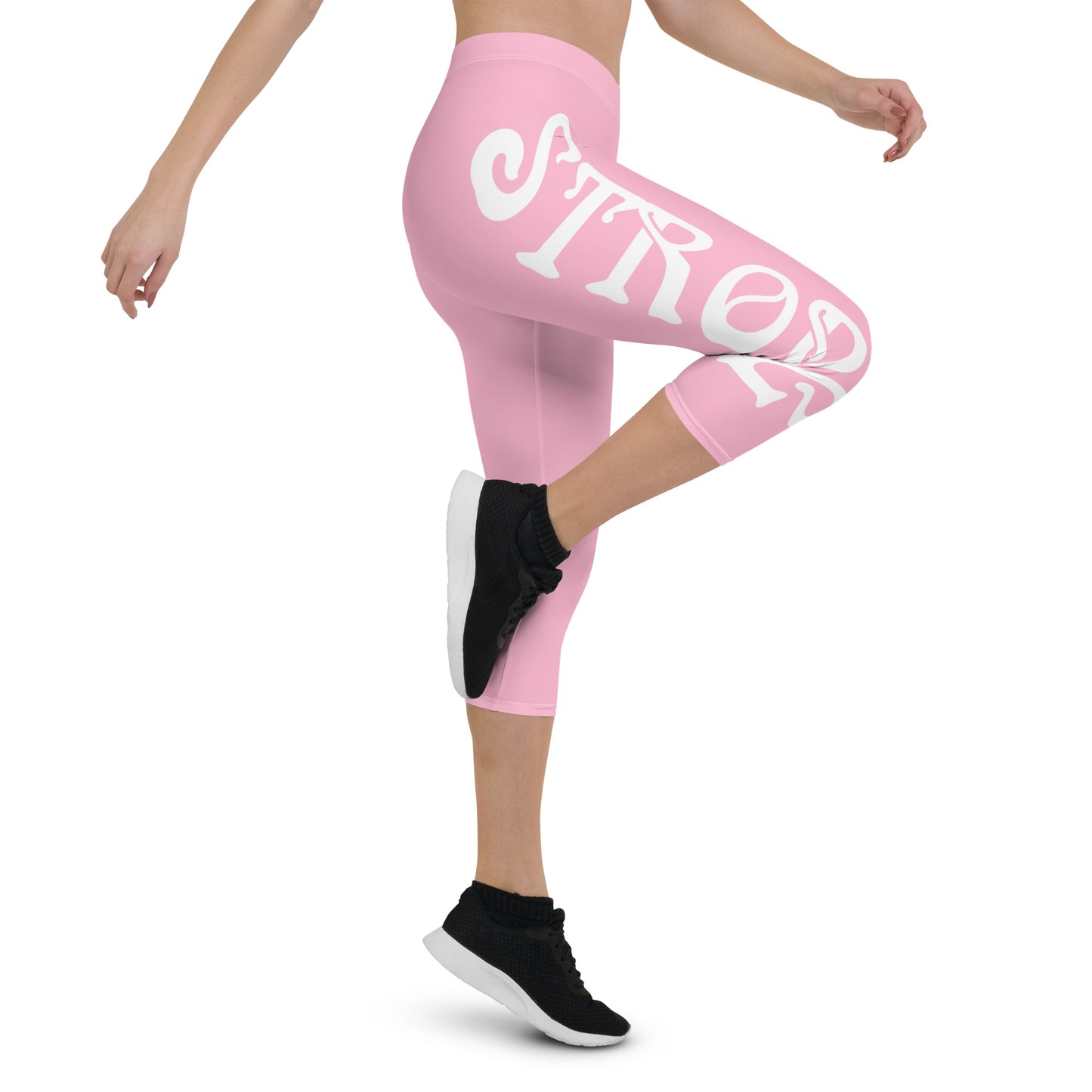 “STRONG” Cotton Candy Capri Leggings W/White Font