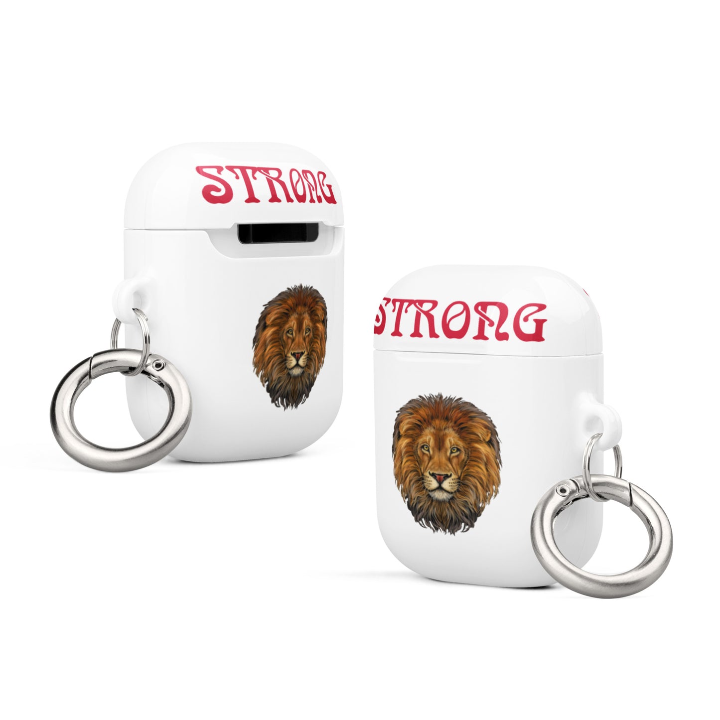 “STRONG”White Case for AirPods® W/Red Font