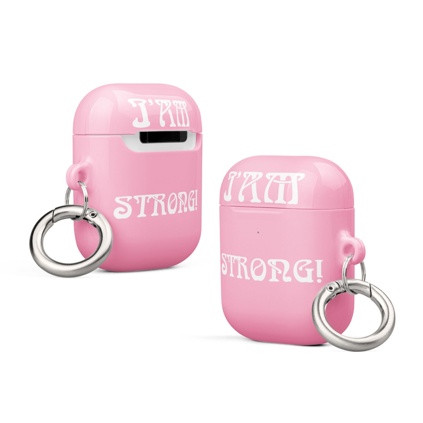 “I’AM STRONG!” Cotton Candy Case for AirPods® W/White Font
