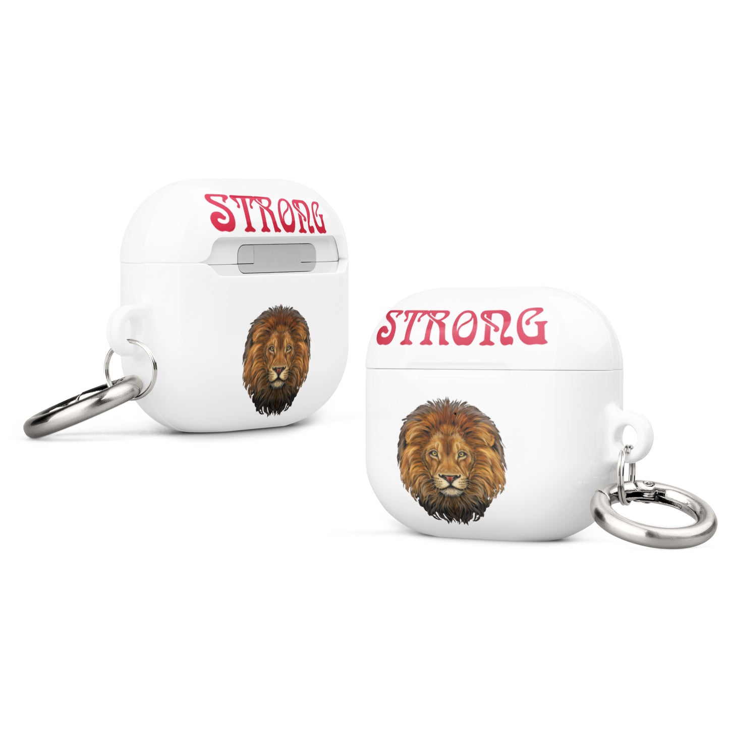“STRONG”White Case for AirPods® W/Red Font