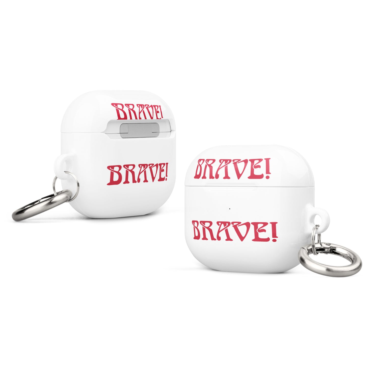 “BRAVE!”White Case for AirPods®W/Red Font