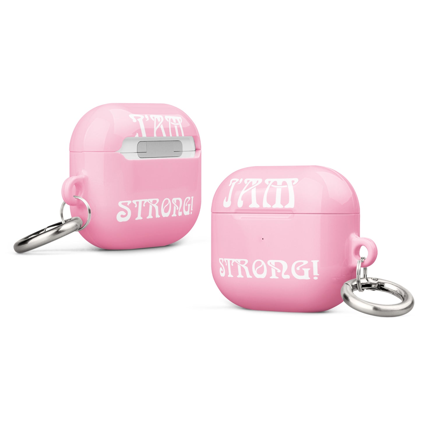 “I’AM STRONG!” Cotton Candy Case for AirPods® W/White Font