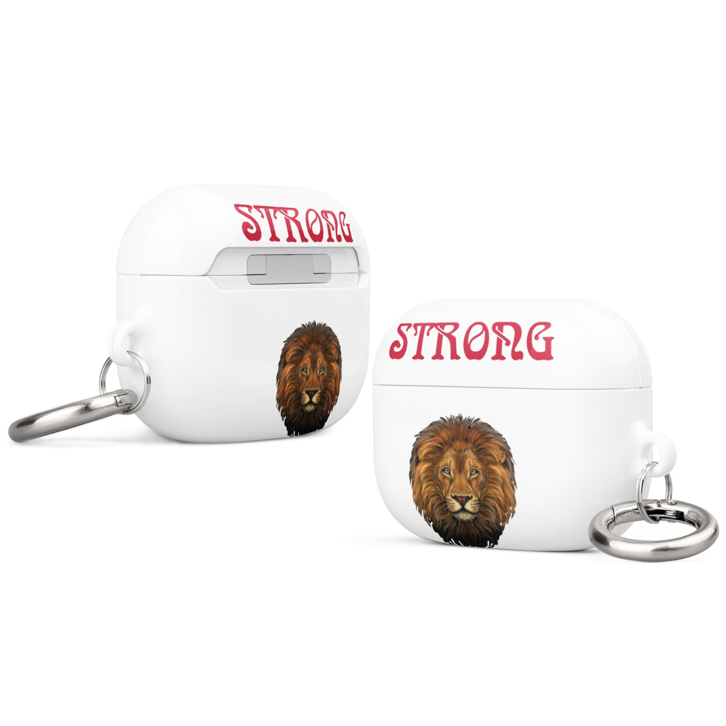 “STRONG”White Case for AirPods® W/Red Font
