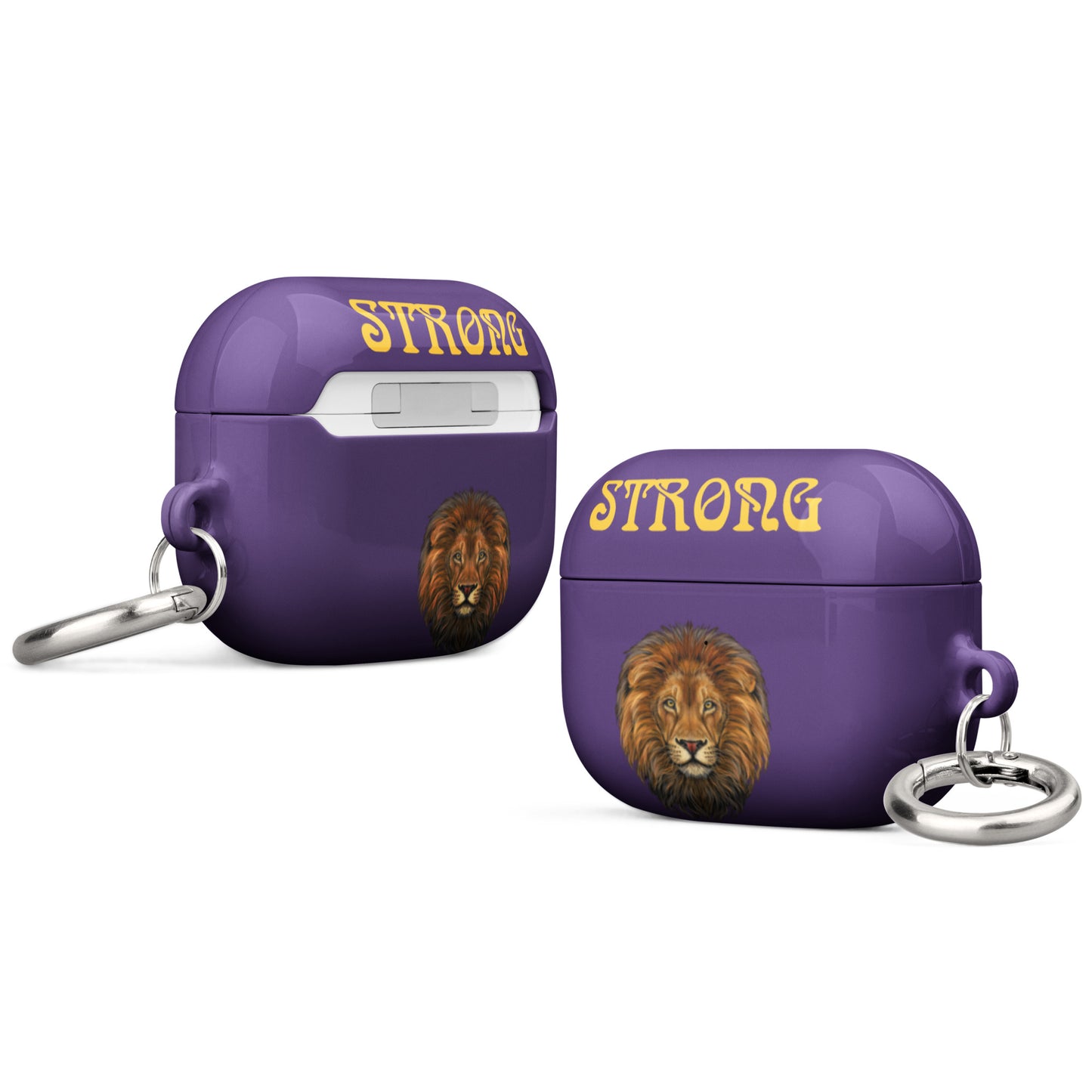 Purple Case for AirPods® W/Yellow Font