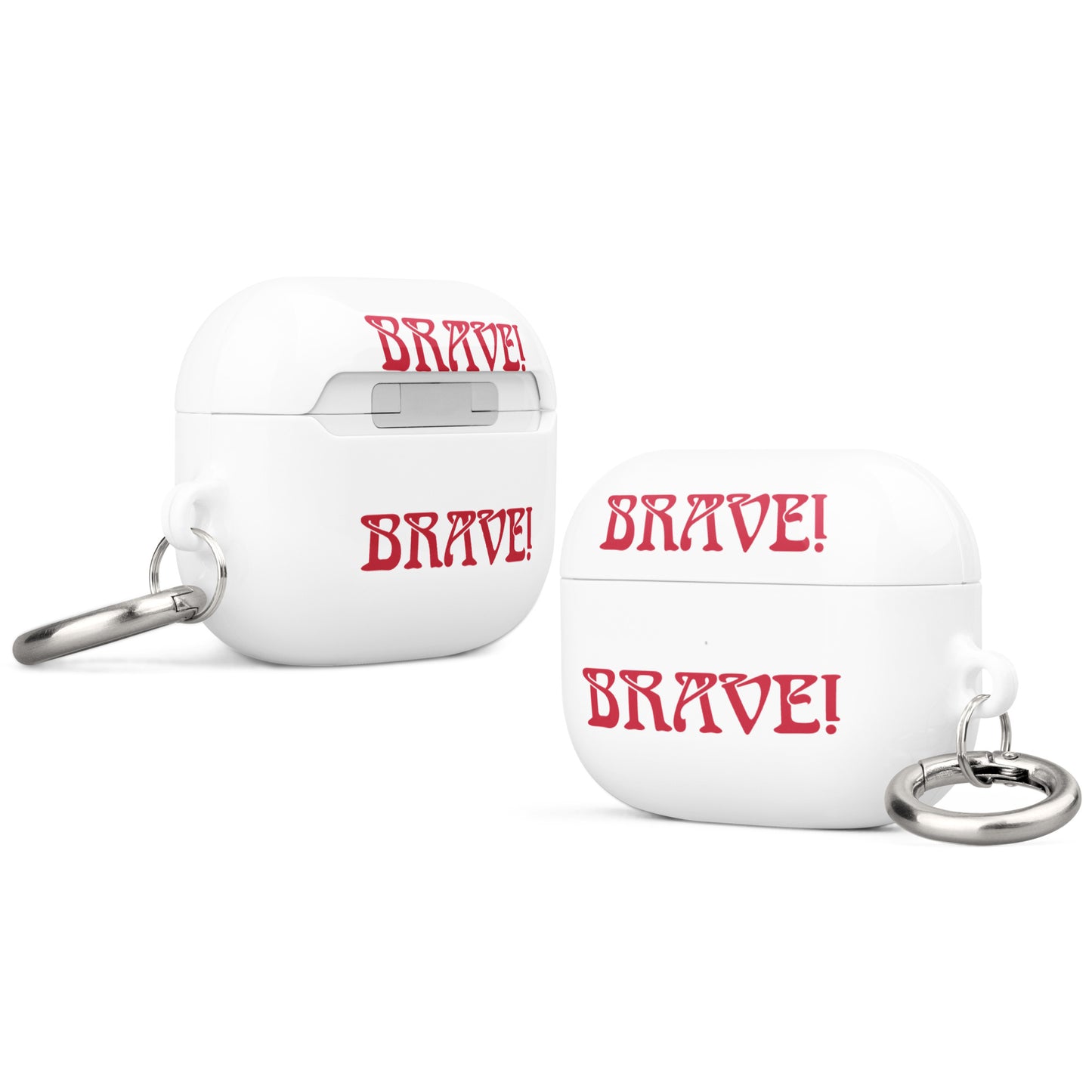 “BRAVE!”White Case for AirPods®W/Red Font