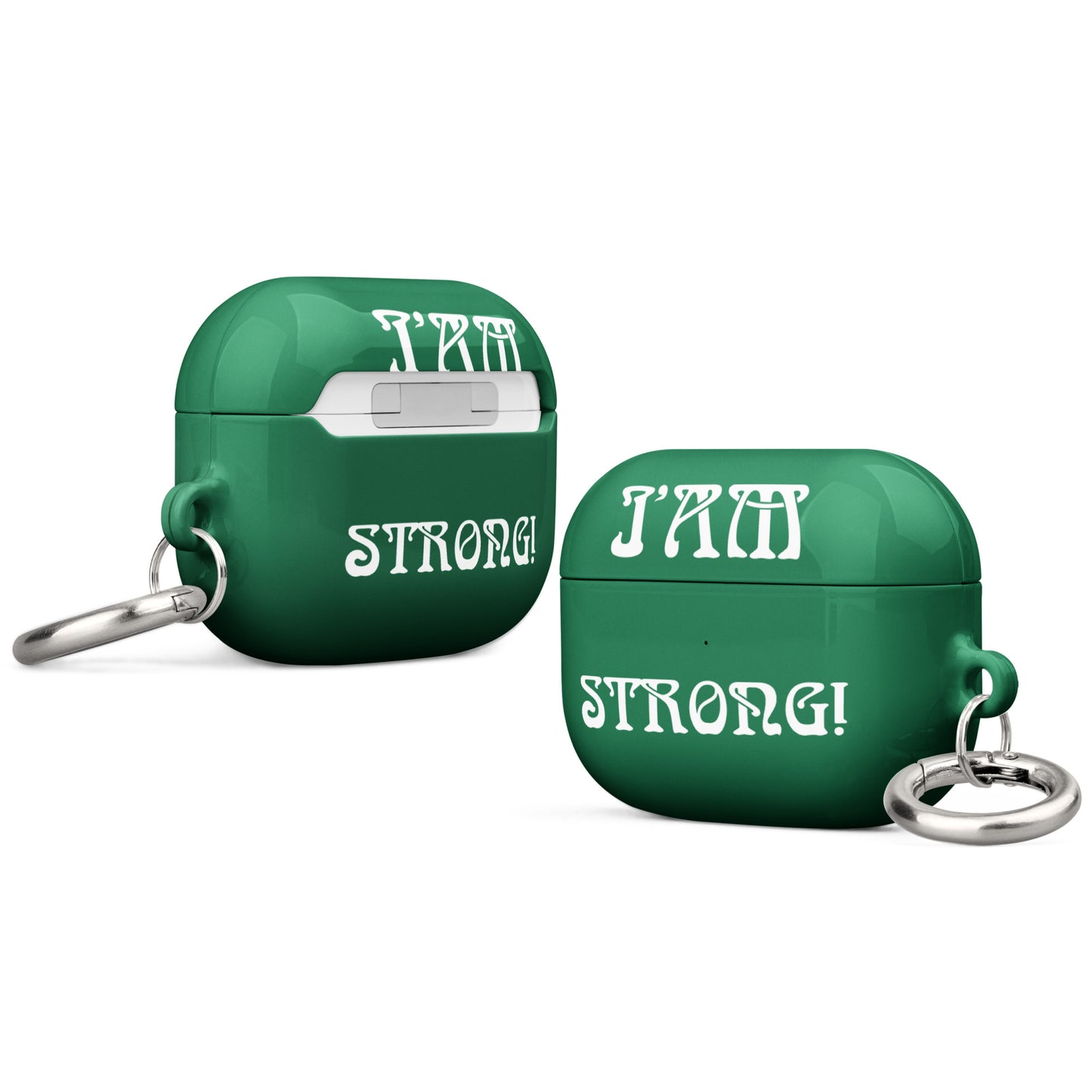 “I’AM STRONG!” Green Case for AirPods® W/White Font