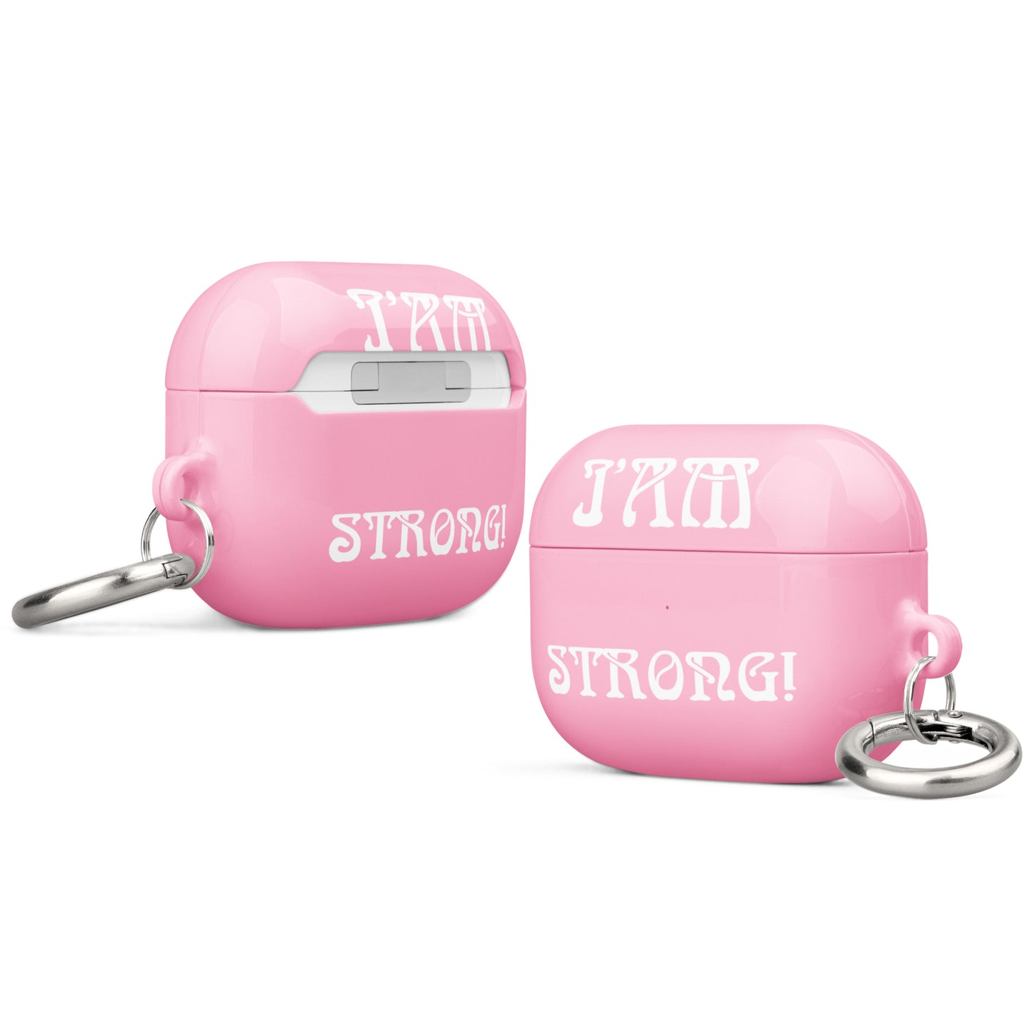 “I’AM STRONG!” Cotton Candy Case for AirPods® W/White Font