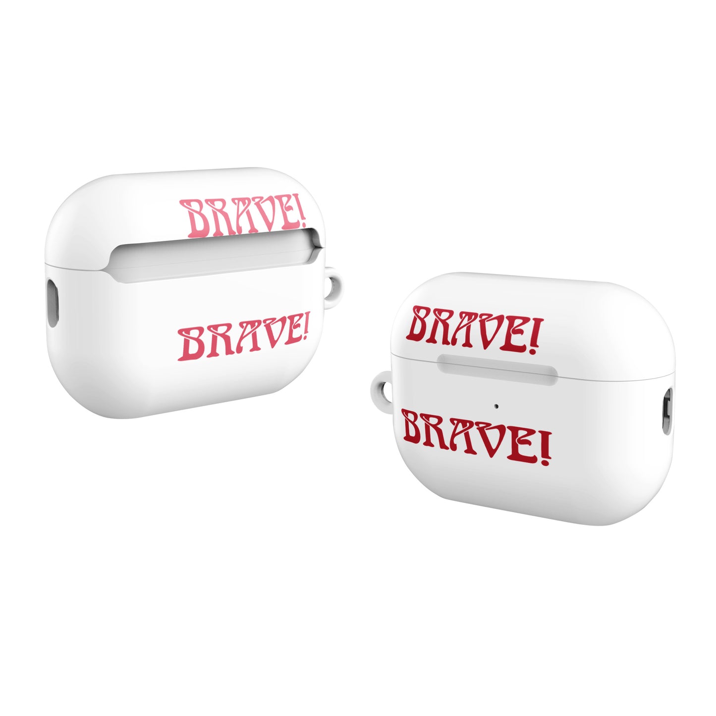 “BRAVE!”White Case for AirPods®W/Red Font
