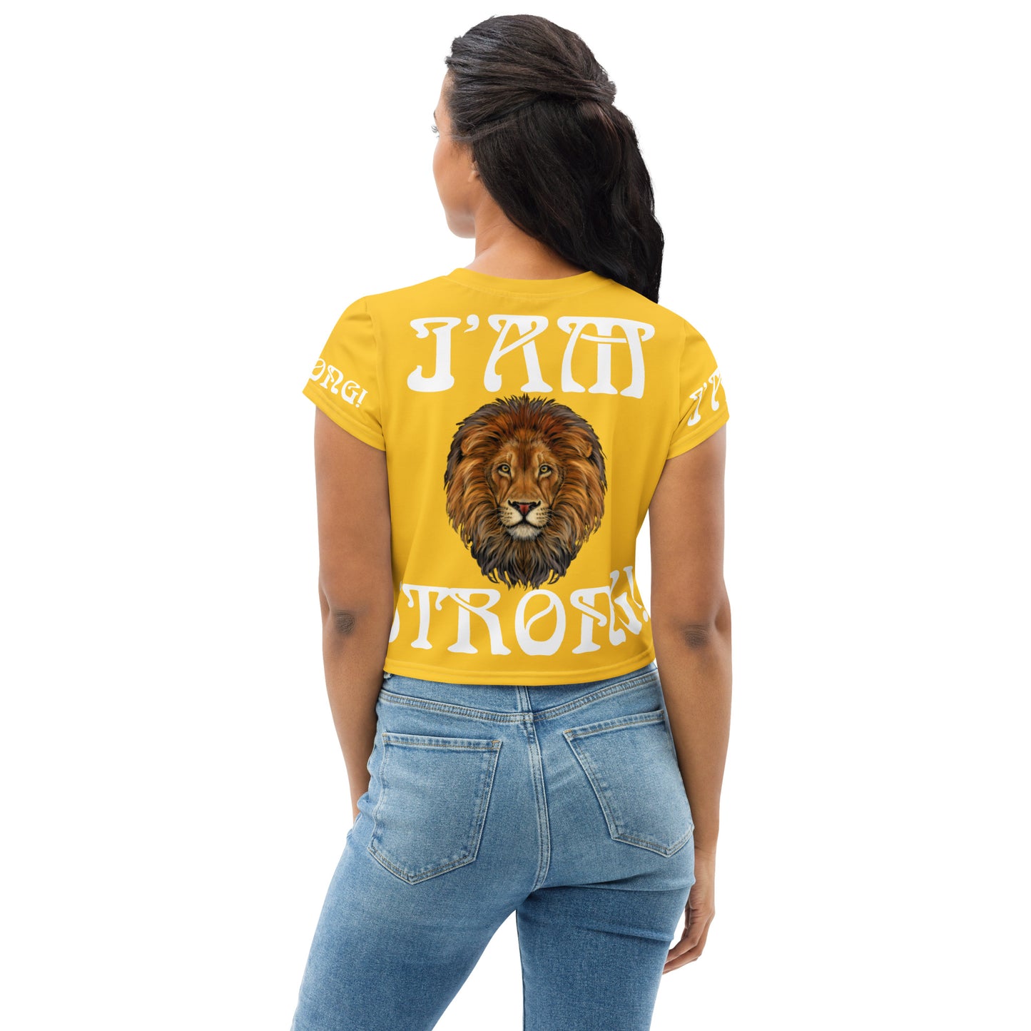 “I’AM STRONG!” Yellow Crop Tee W/White Font