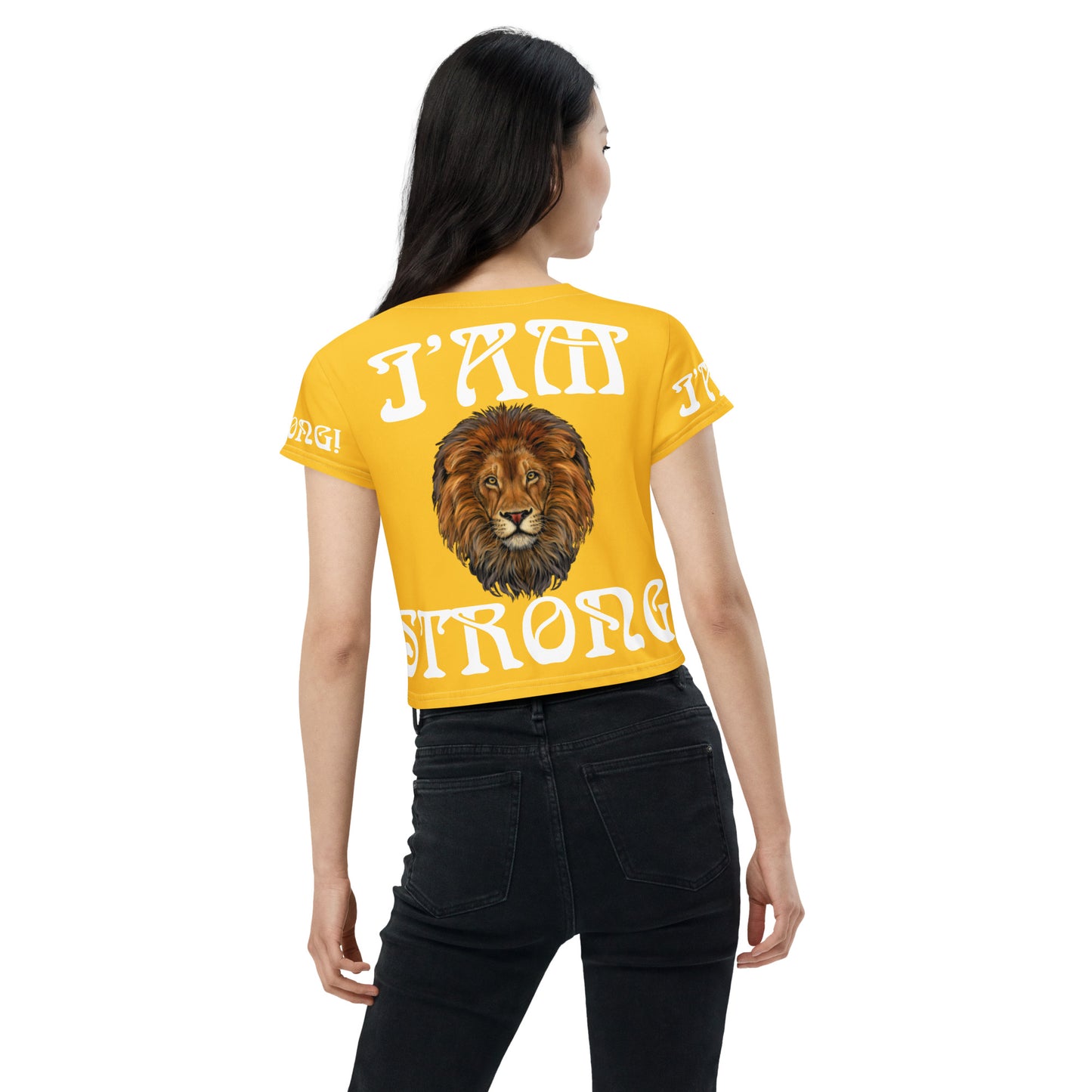 “I’AM STRONG!” Yellow Crop Tee W/White Font