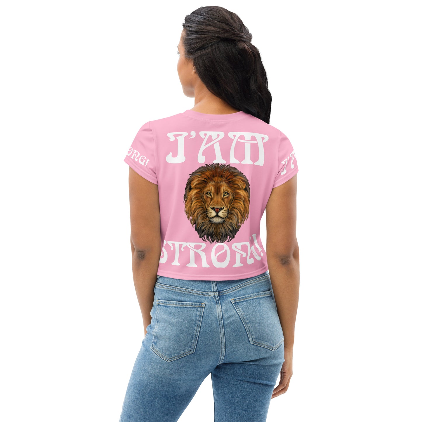 “I’AM BRAVE!” Cotton Candy Crop Tee W/White Font