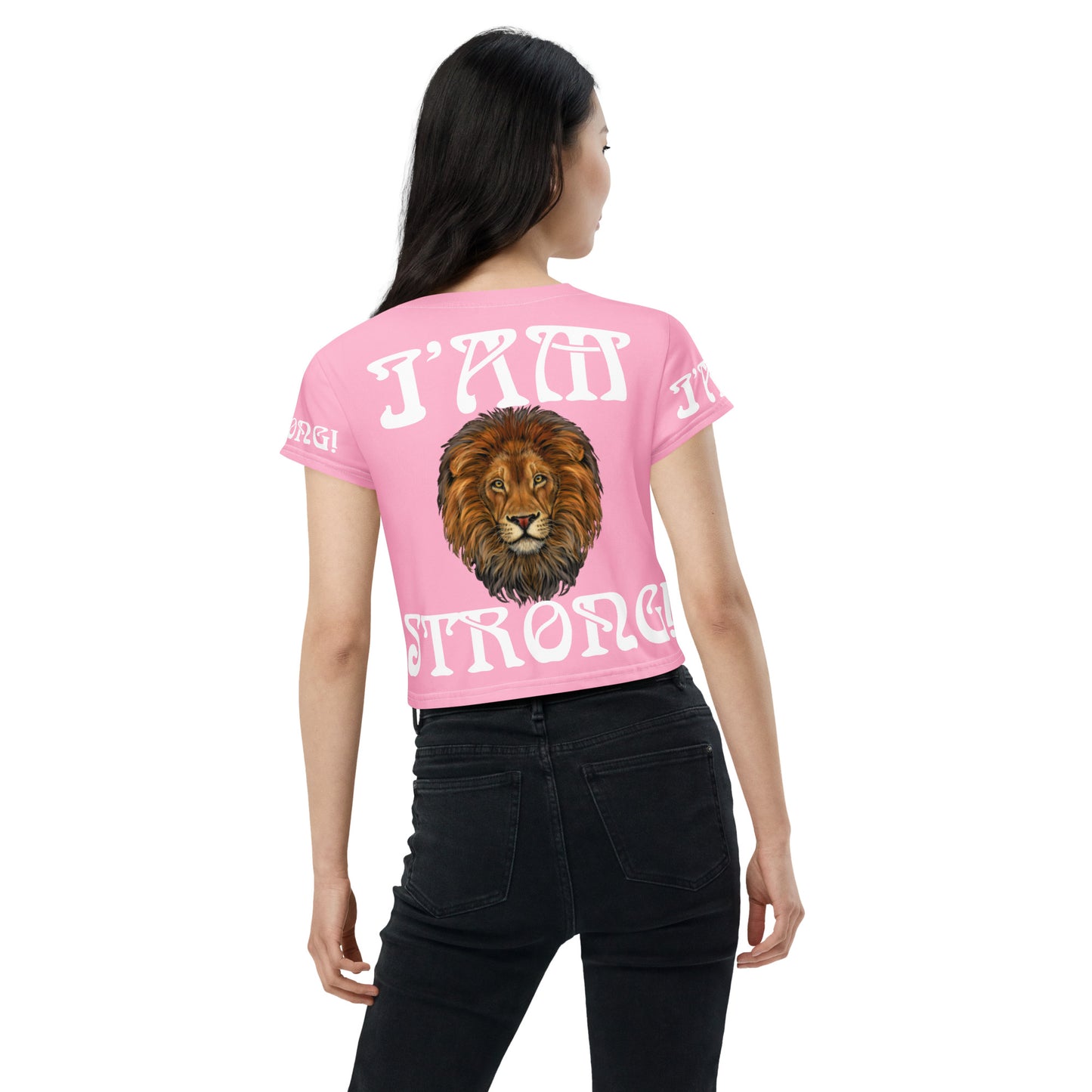 “I’AM BRAVE!” Cotton Candy Crop Tee W/White Font