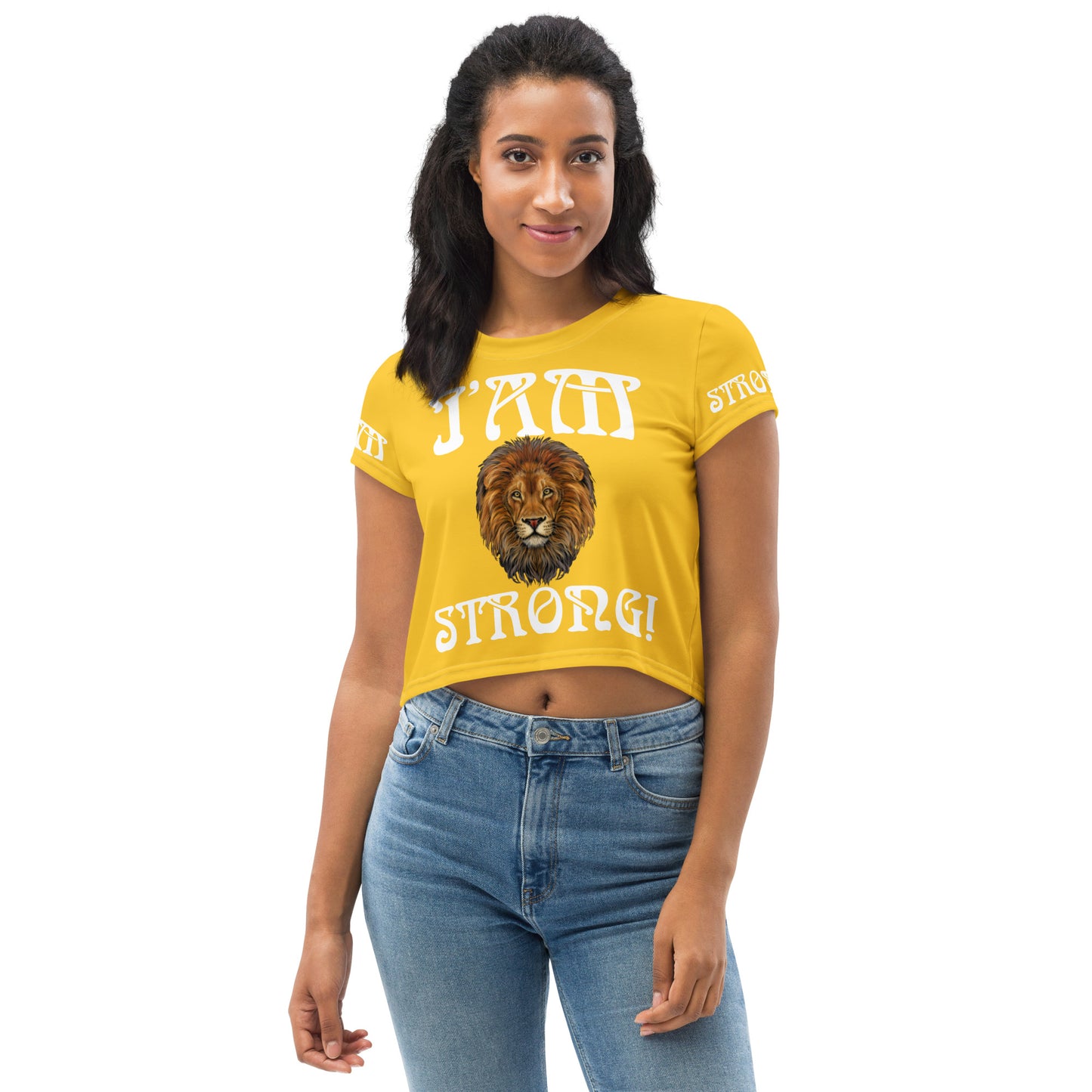 “I’AM STRONG!” Yellow Crop Tee W/White Font