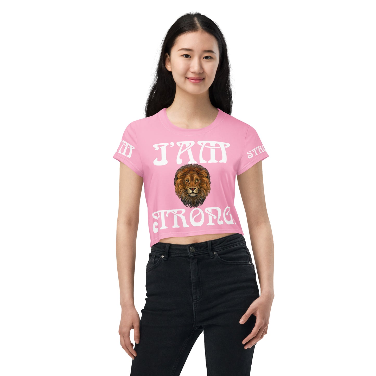“I’AM BRAVE!” Cotton Candy Crop Tee W/White Font